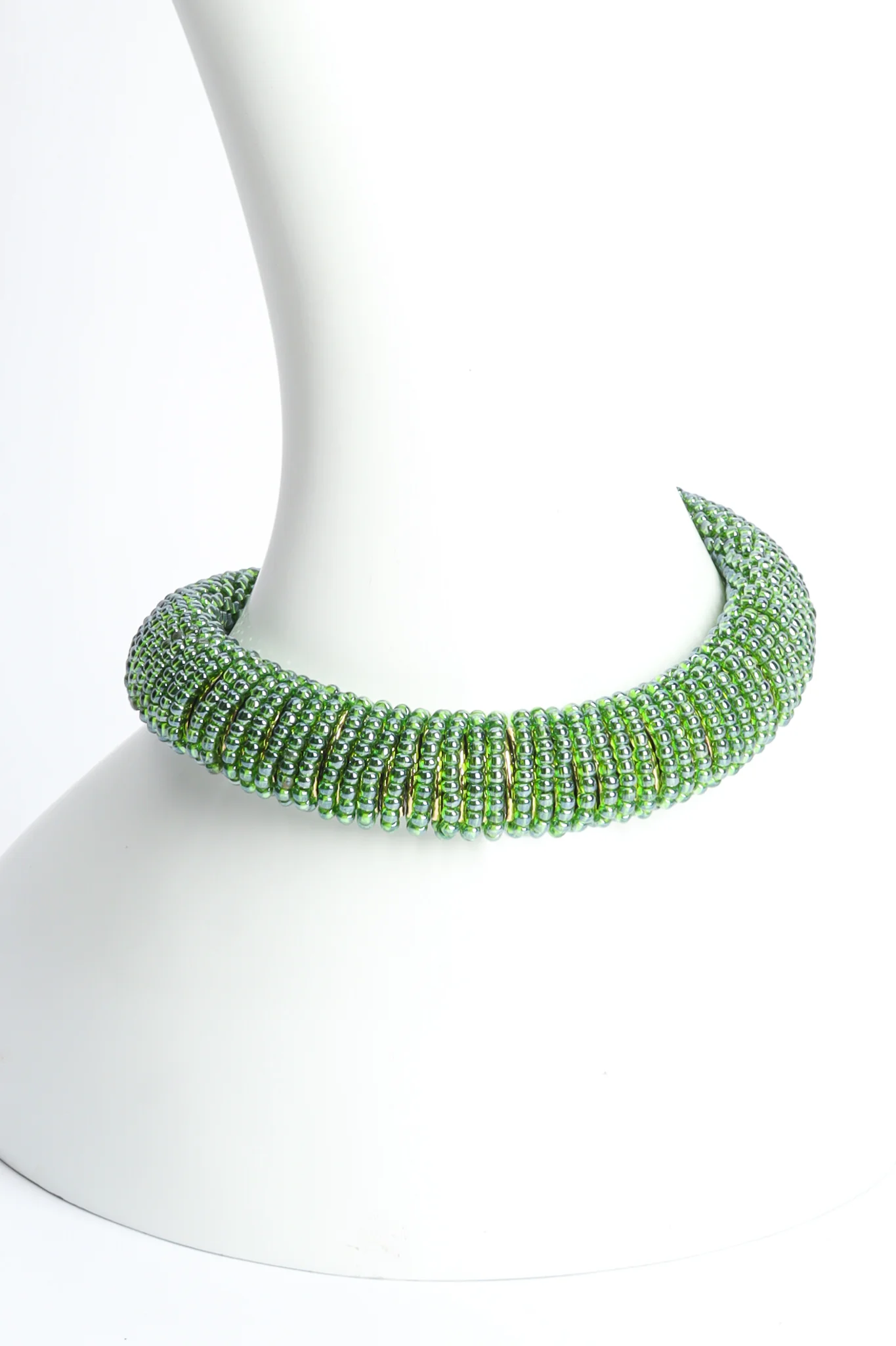 Green Beaded Snake Collar - Image 5