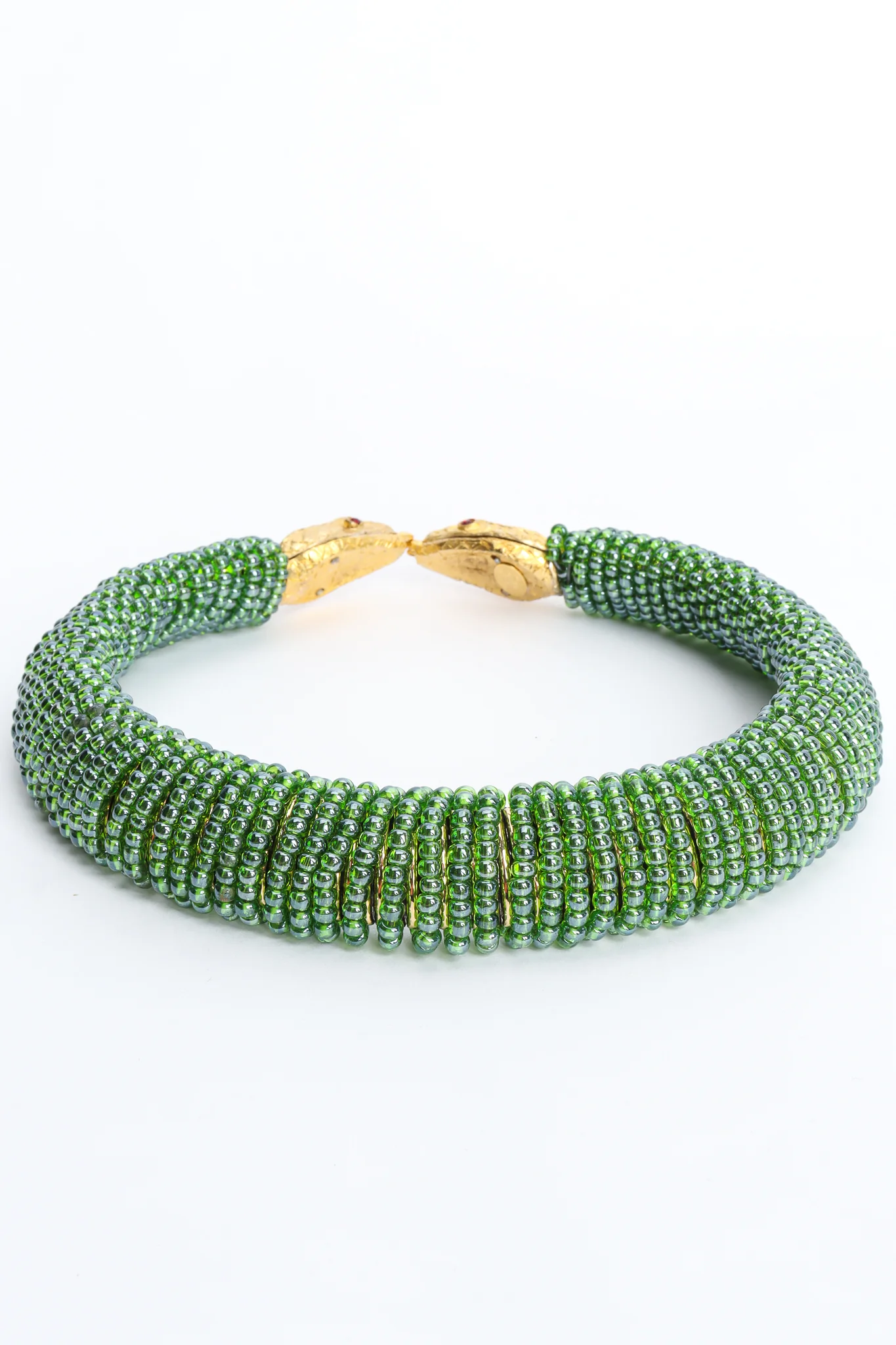 Green Beaded Snake Collar - Image 7