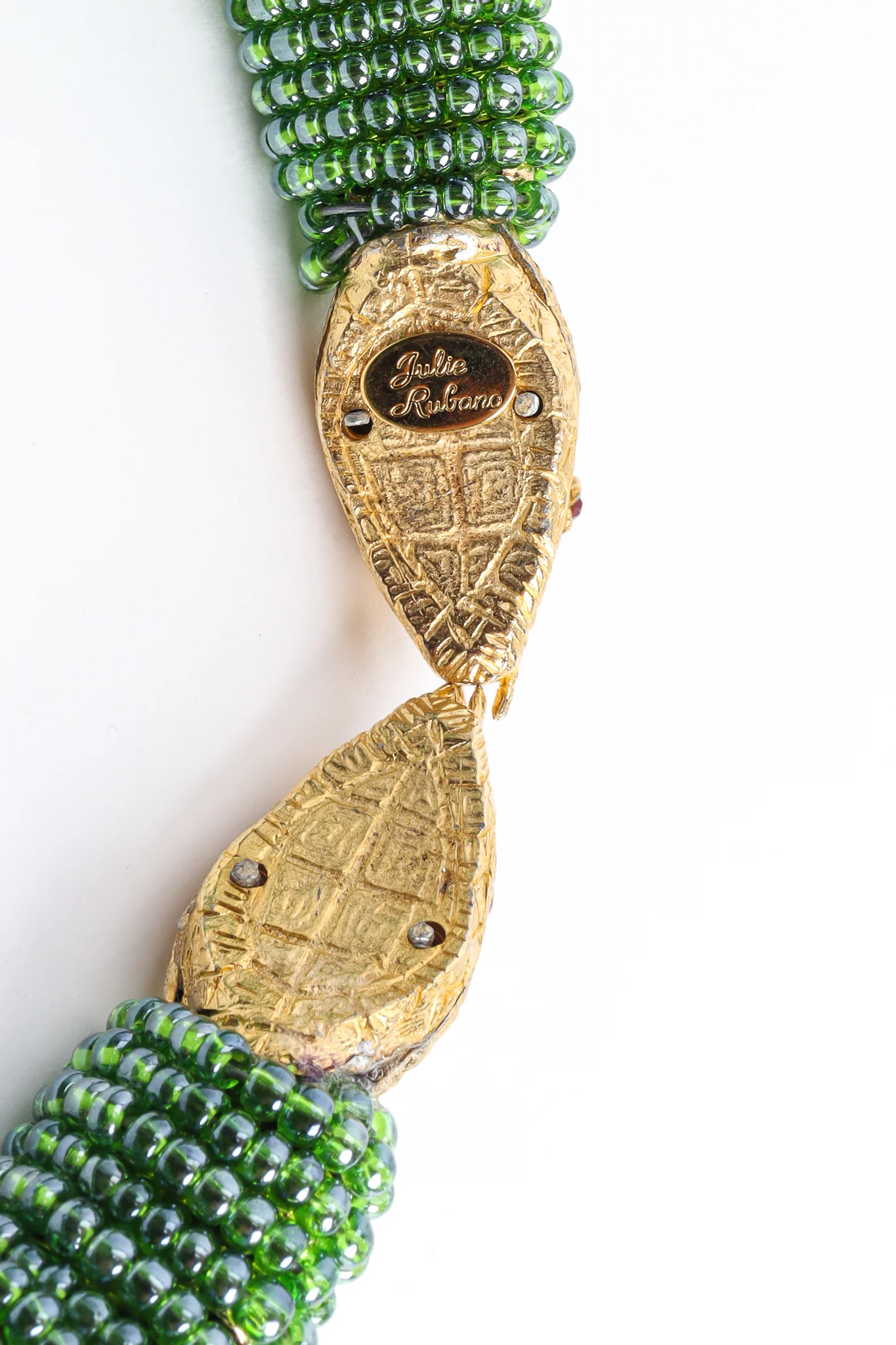Green Beaded Snake Collar - Image 9