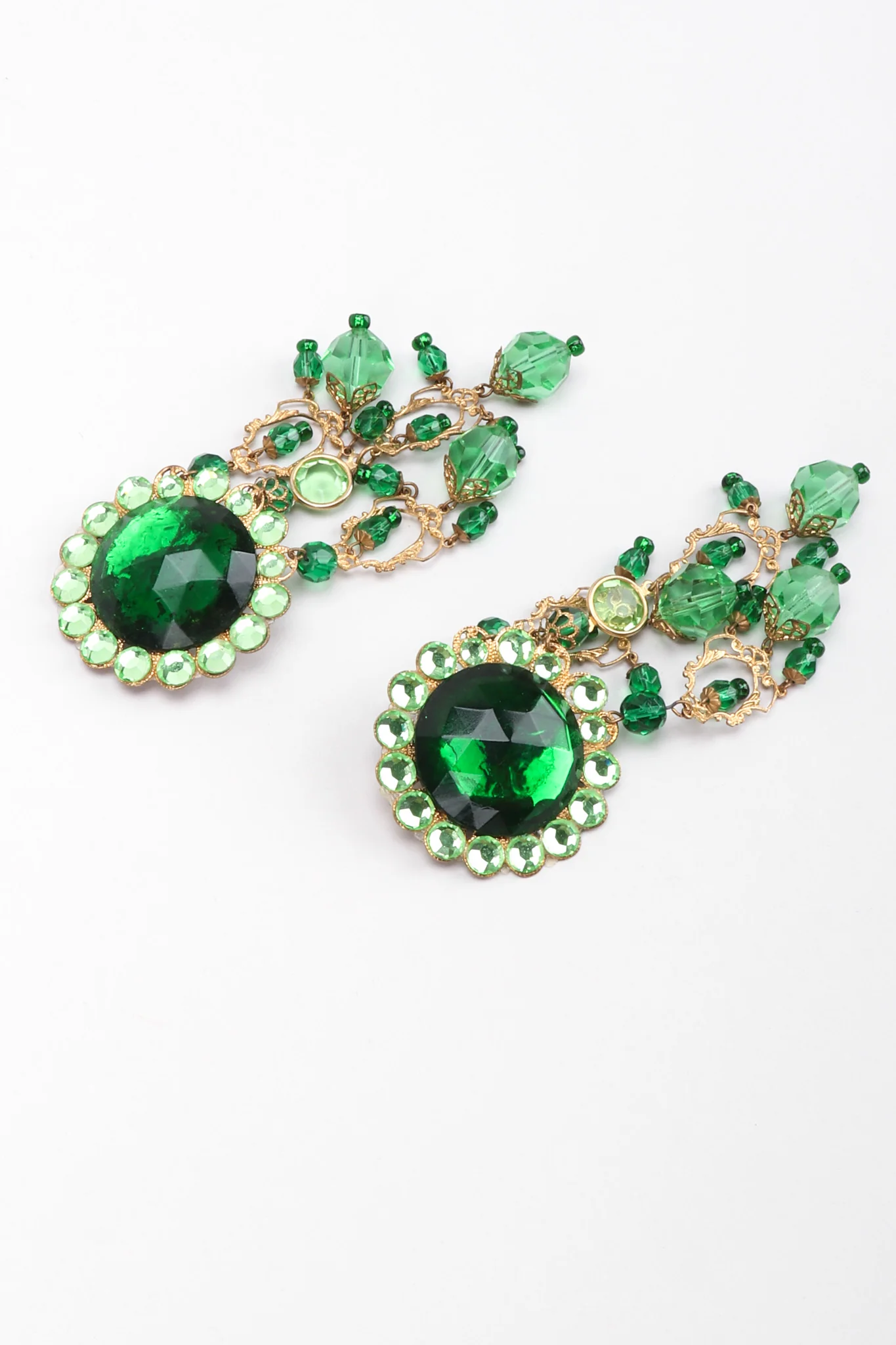 Green Envy Crystal Chandelier Earrings - Image 4