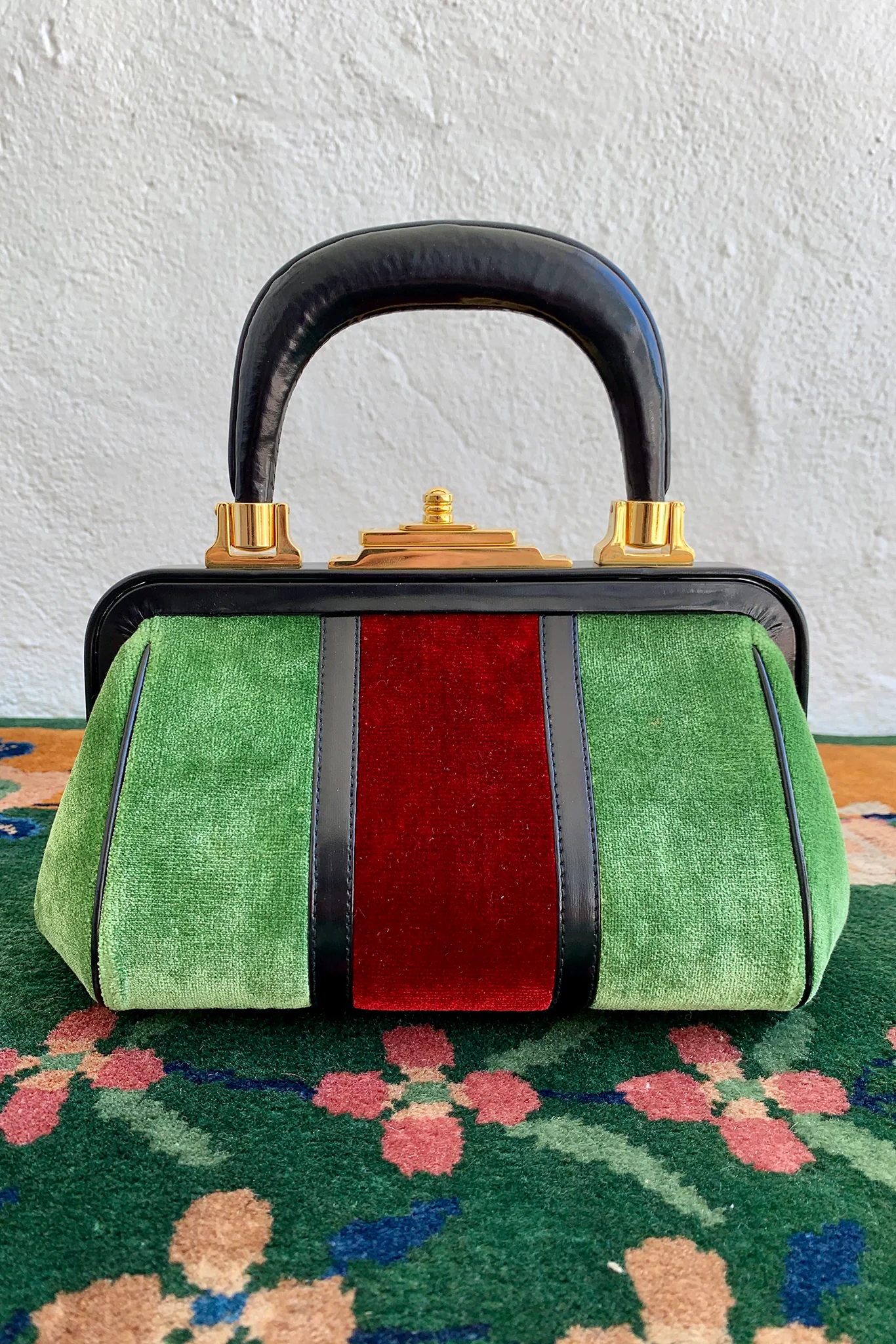 Green Velvet Mini Bagonghi Bag - Image 4