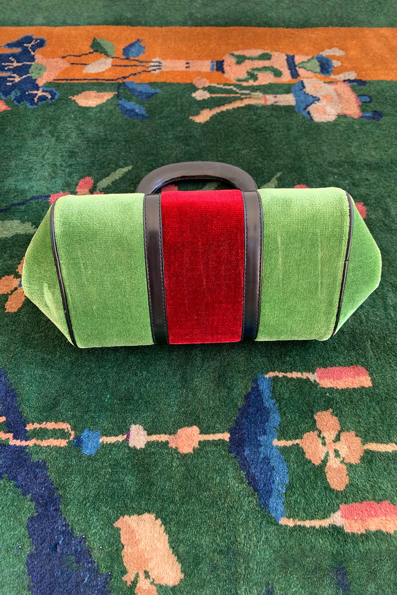 Green Velvet Mini Bagonghi Bag - Image 5