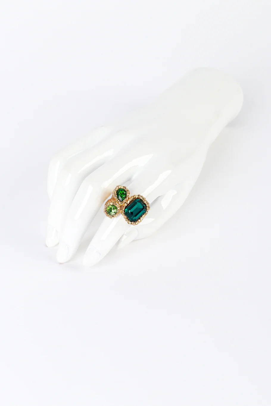 Greens Mixed Cut Crystal Ring - Image 2