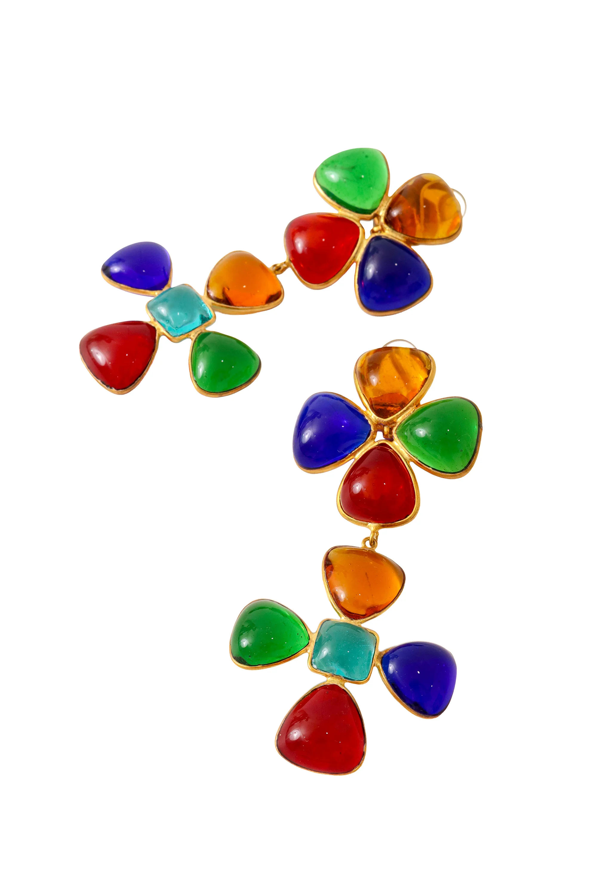 Gripoix Clover Cross Earrings - Image 3