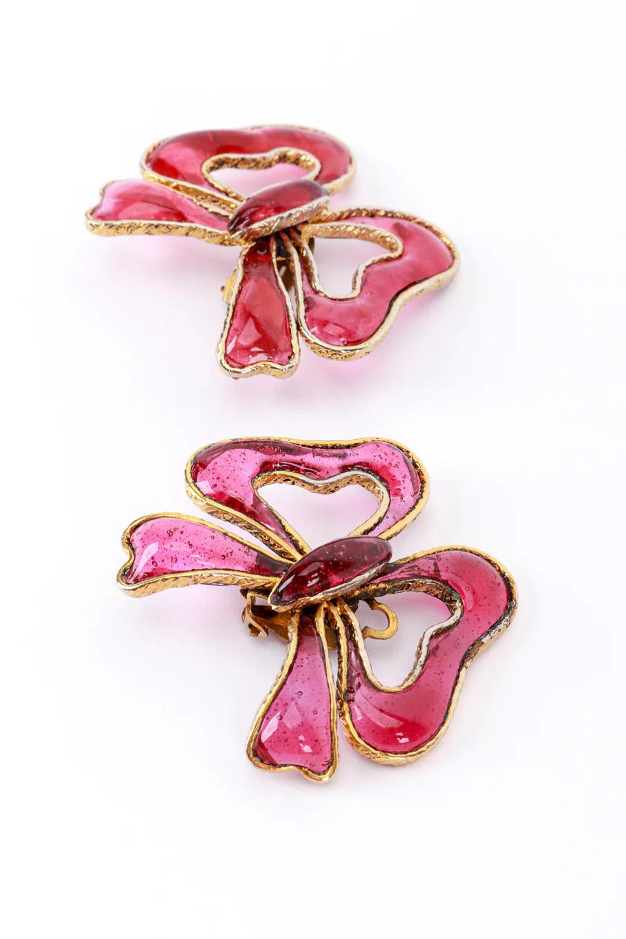 Gripoix Ribbon Bow Earrings - Image 4