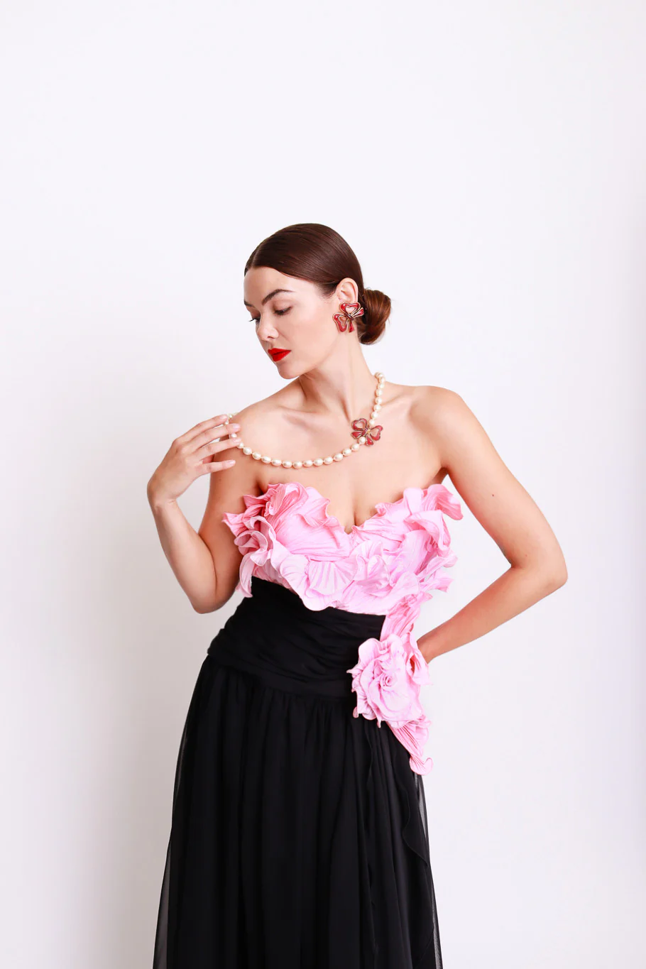 Gripoix Ribbon Bow & Pearl Necklace - Image 2