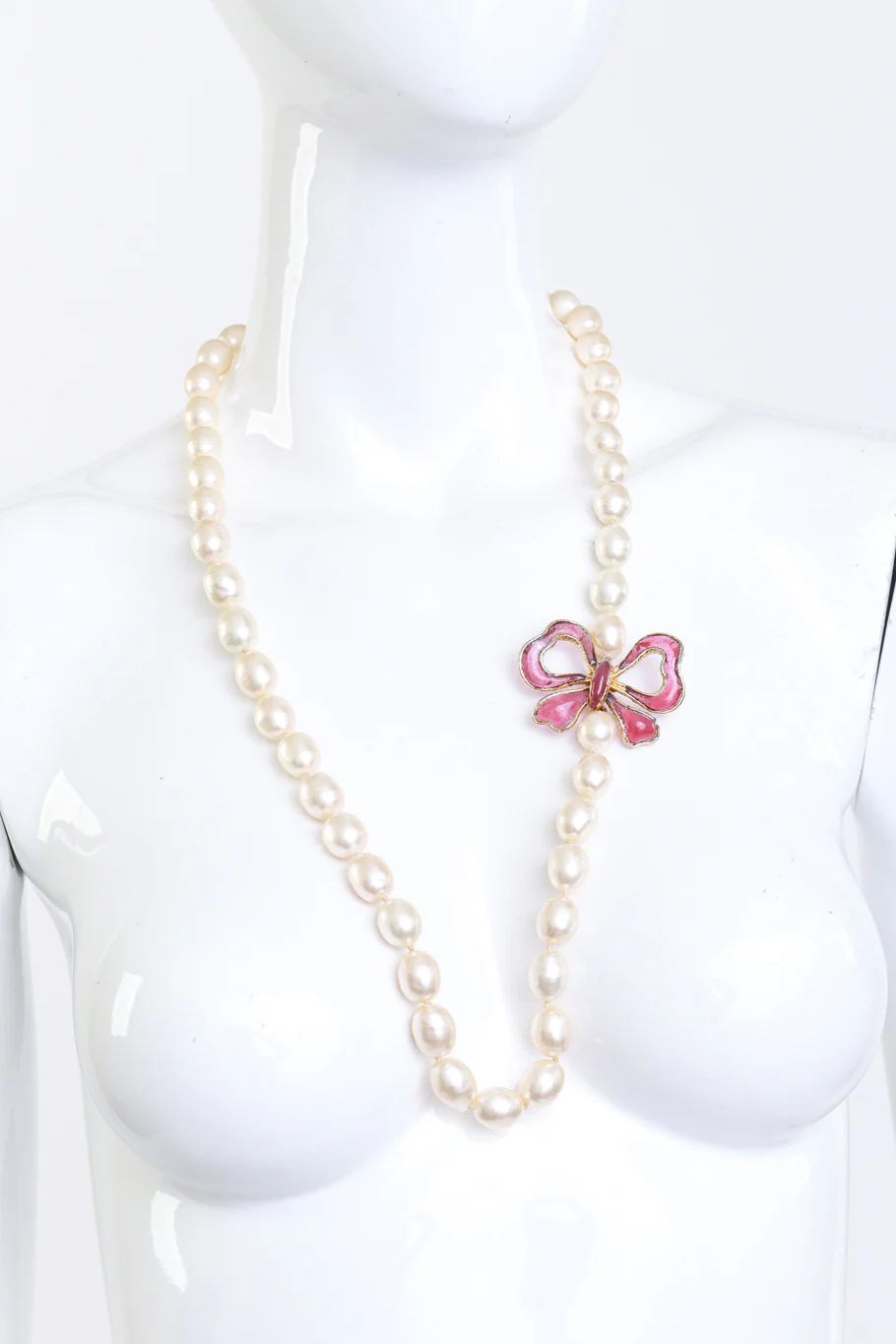 Gripoix Ribbon Bow & Pearl Necklace - Image 3