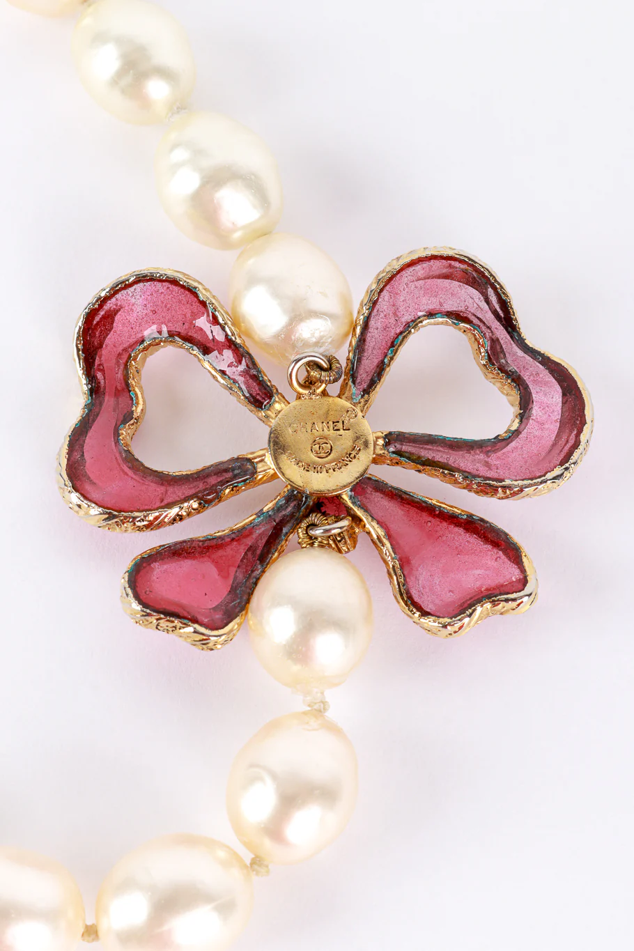 Gripoix Ribbon Bow & Pearl Necklace - Image 4