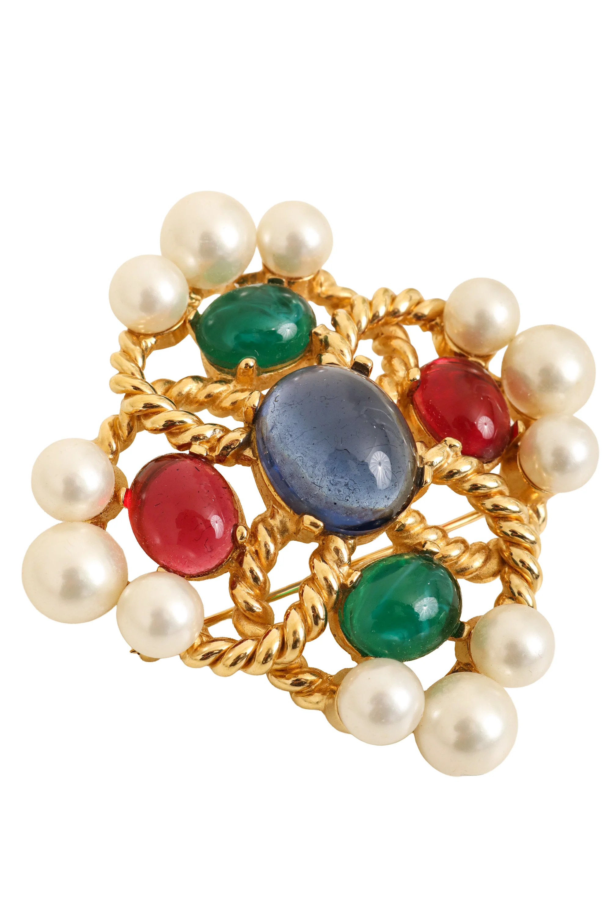 Gripoix Style Cabochon Brooch Pendant - Image 2
