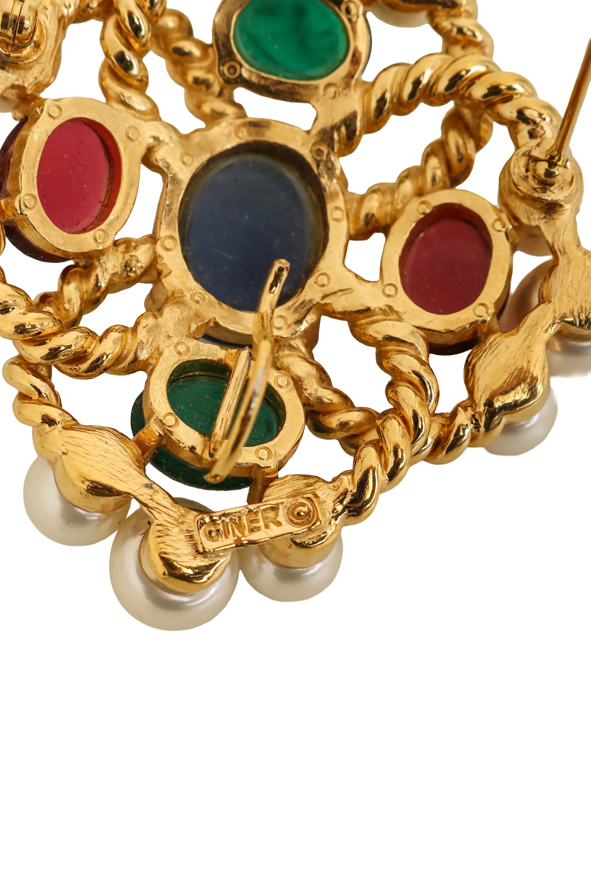 Gripoix Style Cabochon Brooch Pendant - Image 4