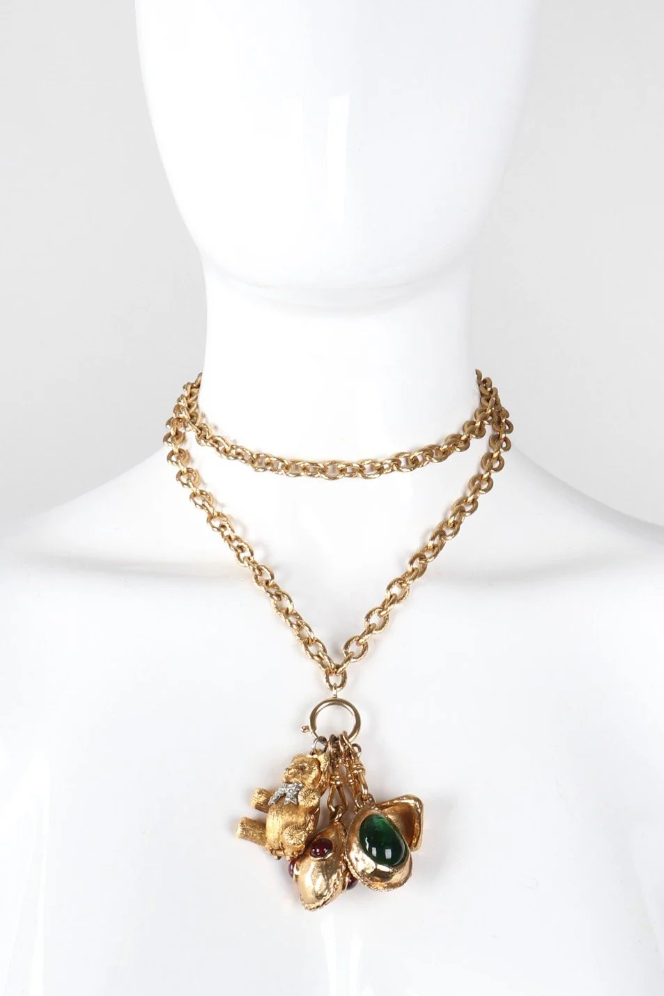 Gripoix Teddy Bear Charm Necklace - Image 2