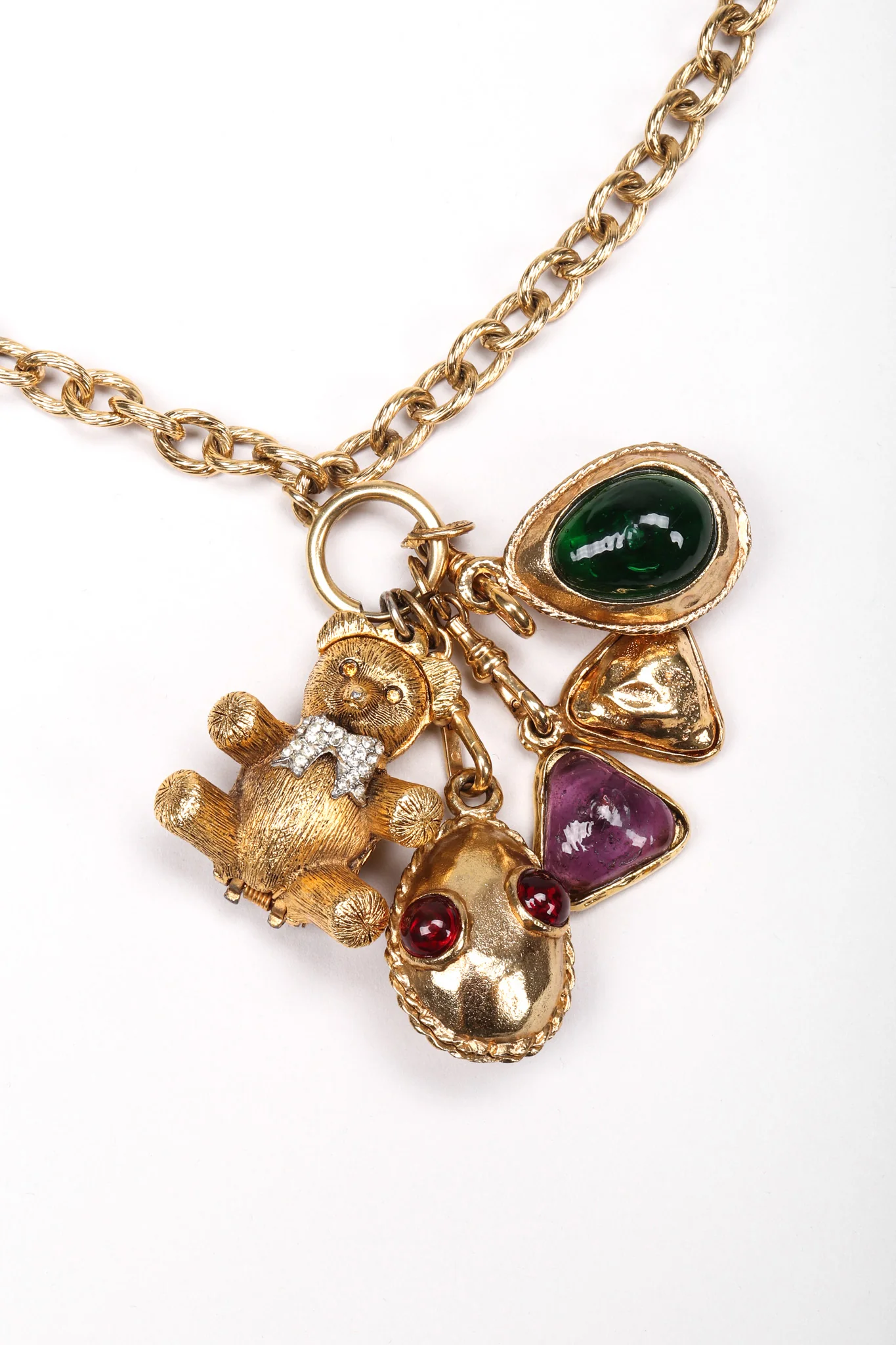 Gripoix Teddy Bear Charm Necklace - Image 5