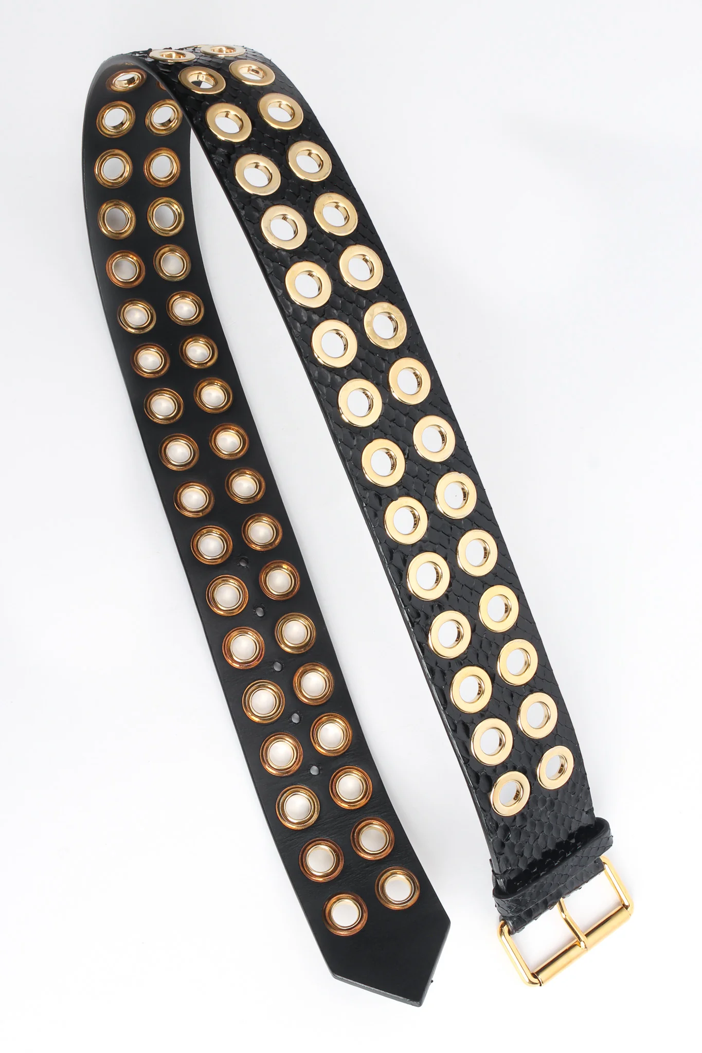 Grommet Croc Patent Leather Belt - Image 3