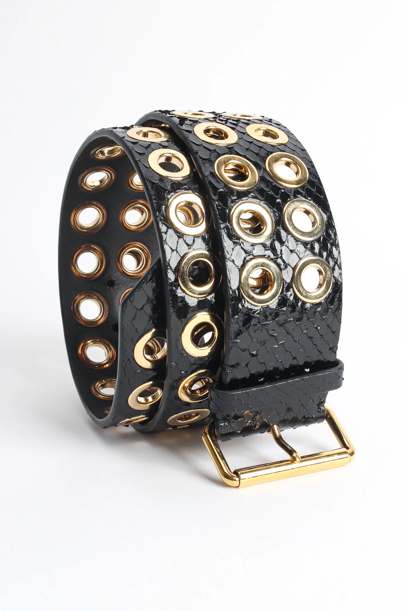 Grommet Croc Patent Leather Belt - Image 6