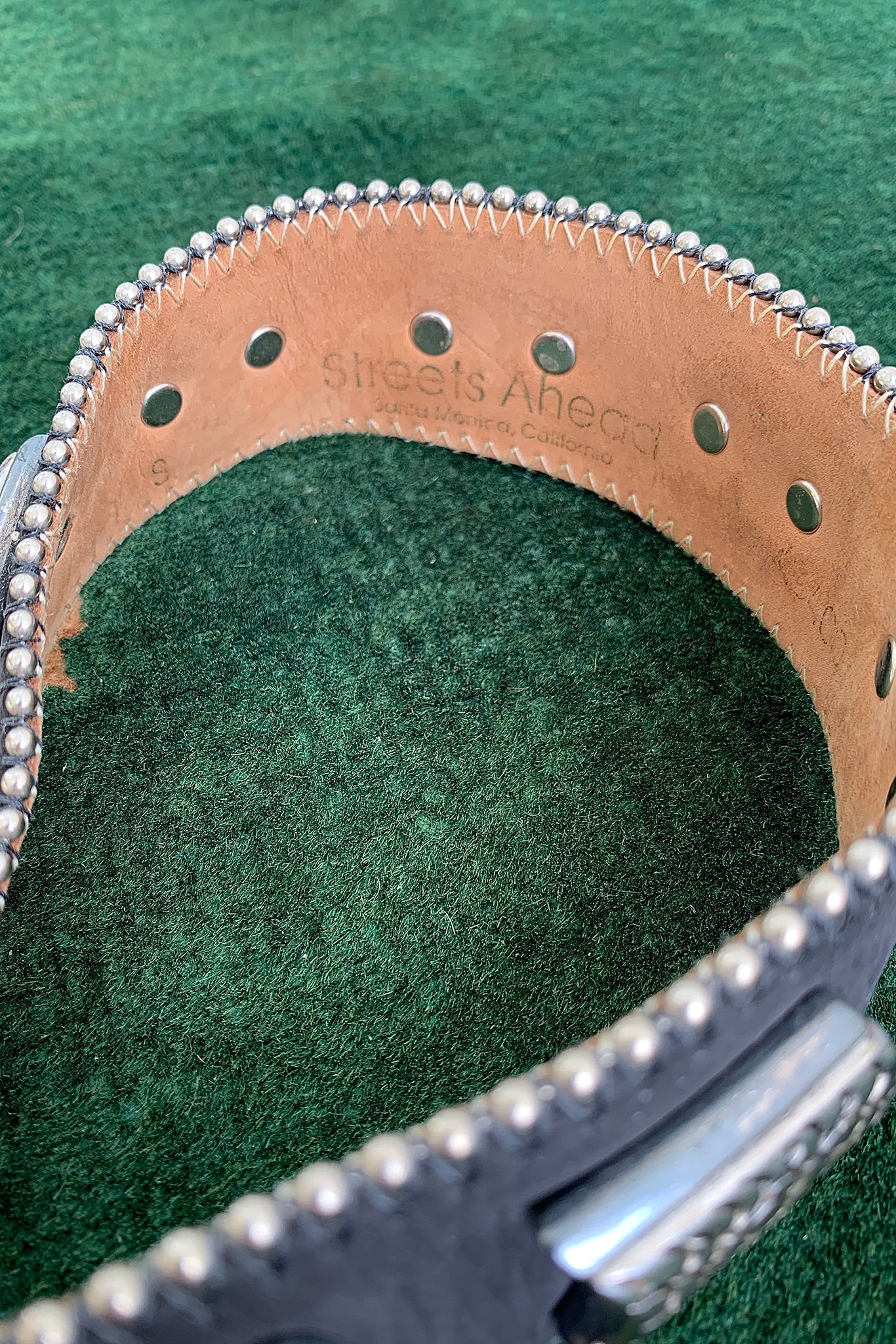 Gunmetal Leather Snake Belt - Image 7