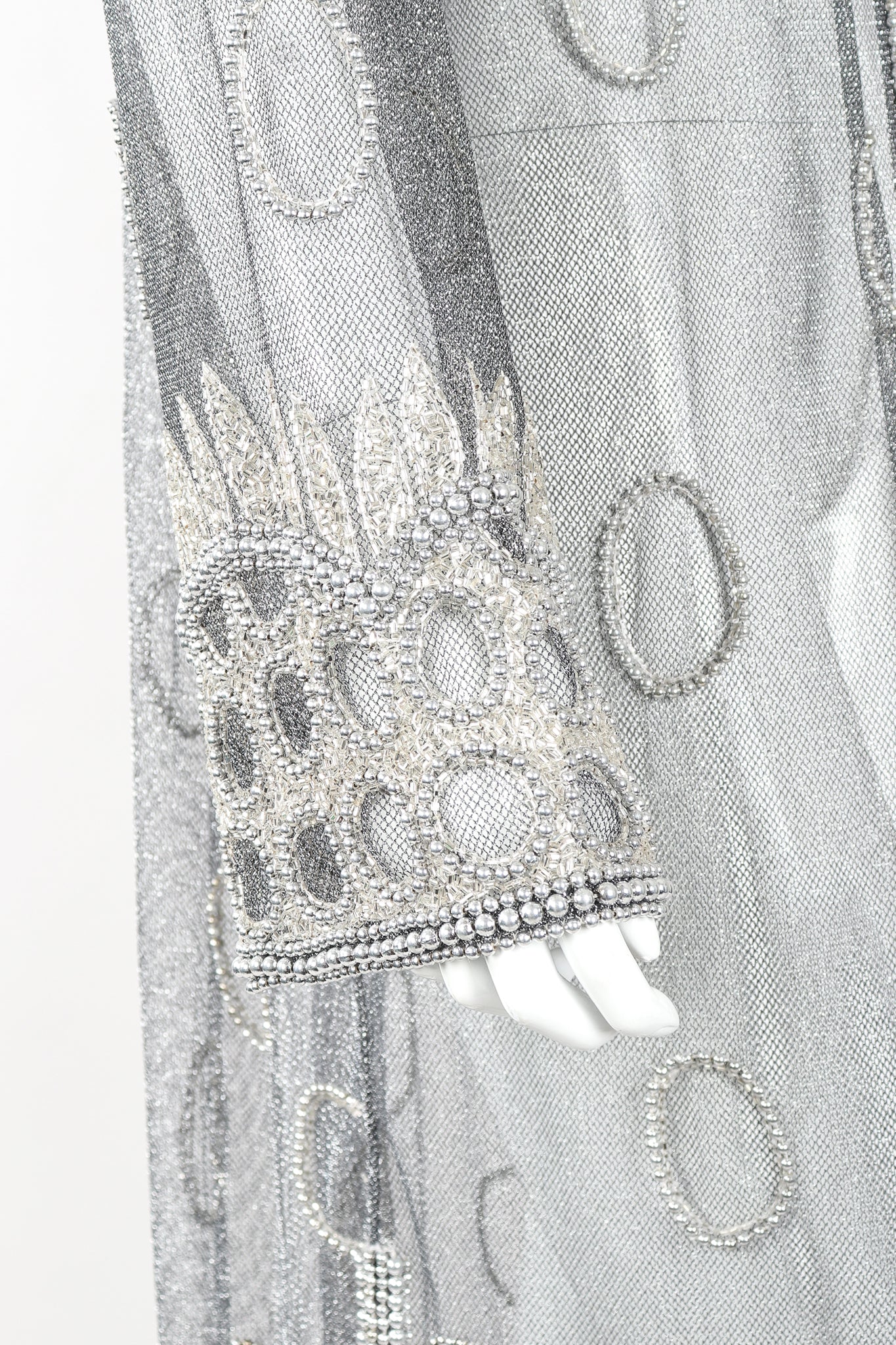 Gunmetal Sheer Beaded Duster & Sash - Image 8