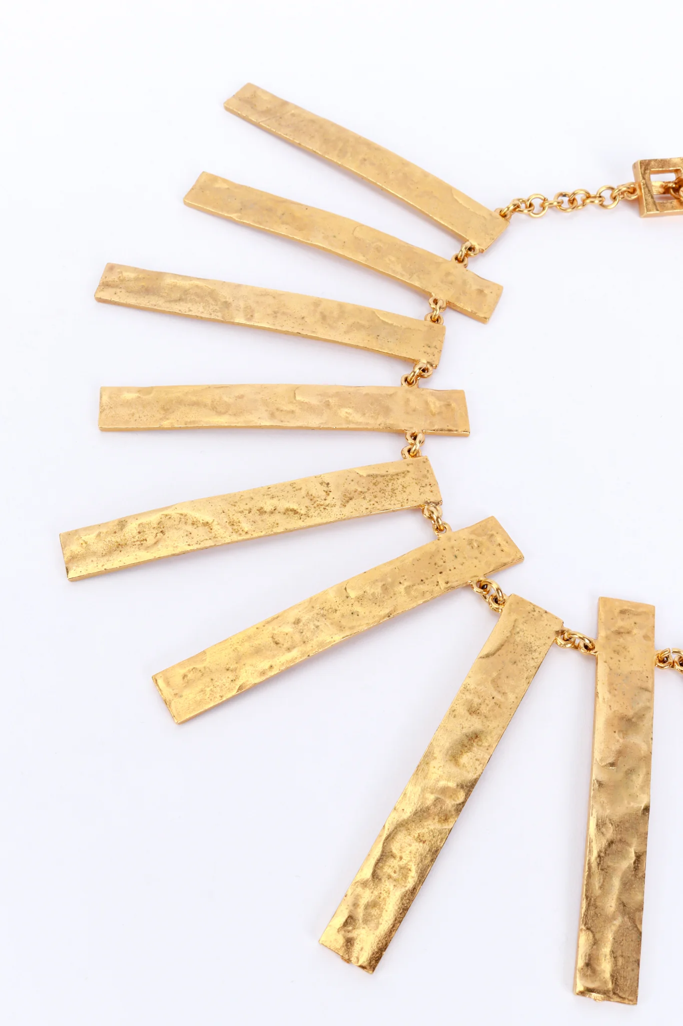 Hammered Bar Pendant Necklace & Earring Set - Image 3