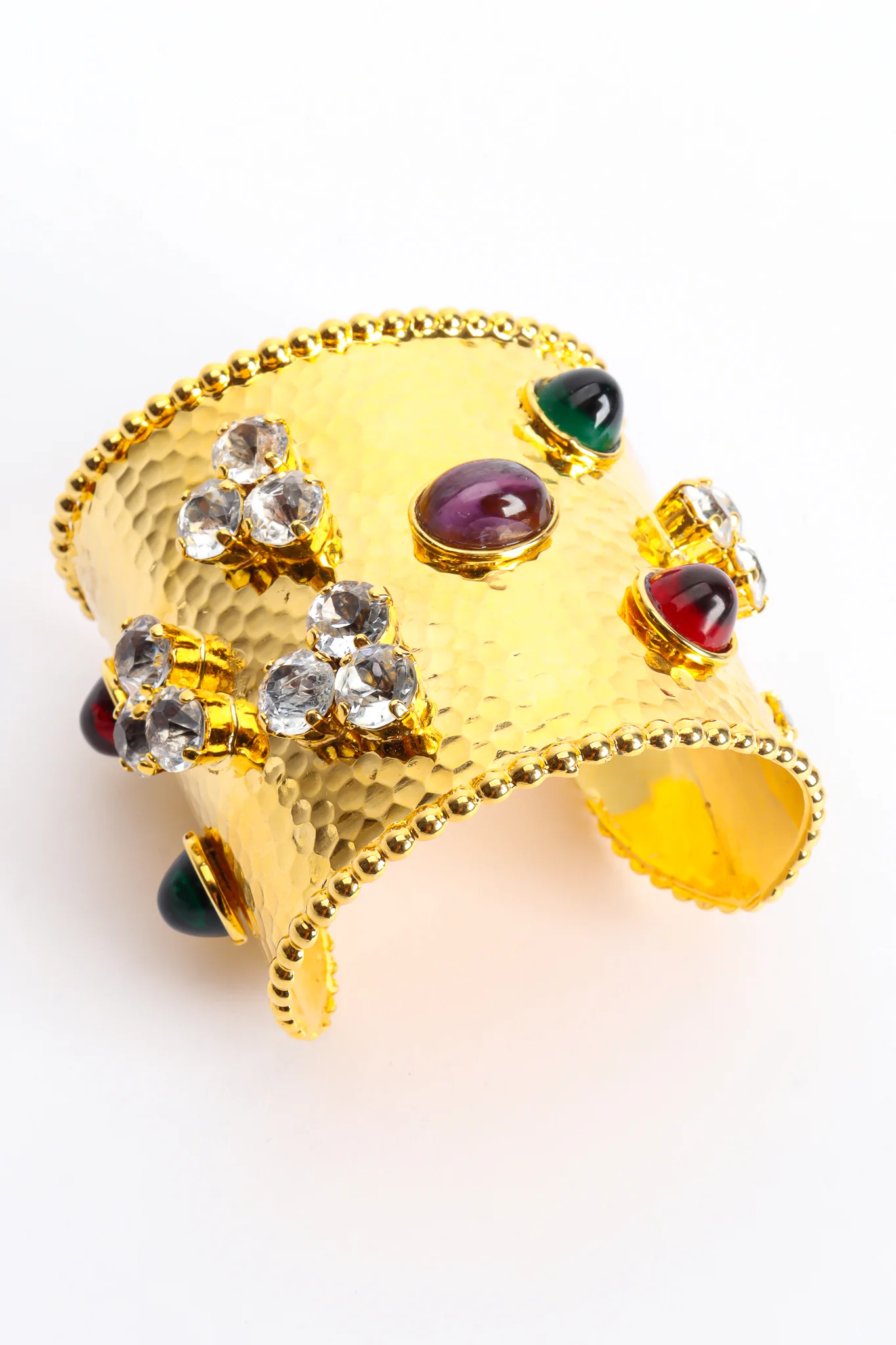 Hammered Cabochon Crystal Cuff I - Image 5
