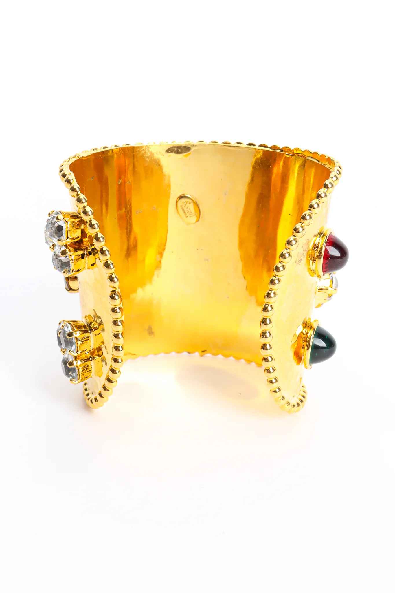 Hammered Cabochon Crystal Cuff I - Image 8