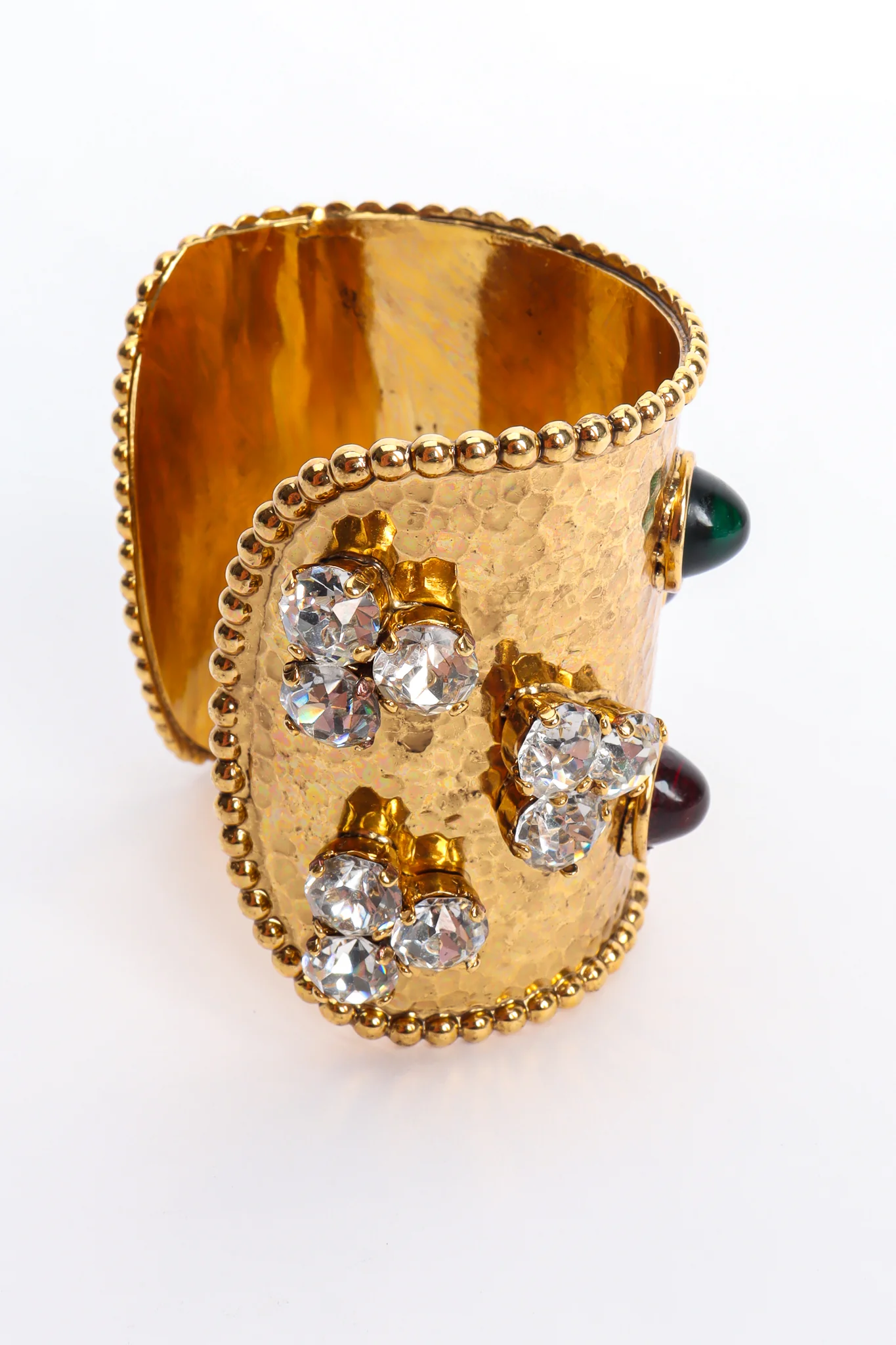Hammered Cabochon Crystal Cuff II - Image 4