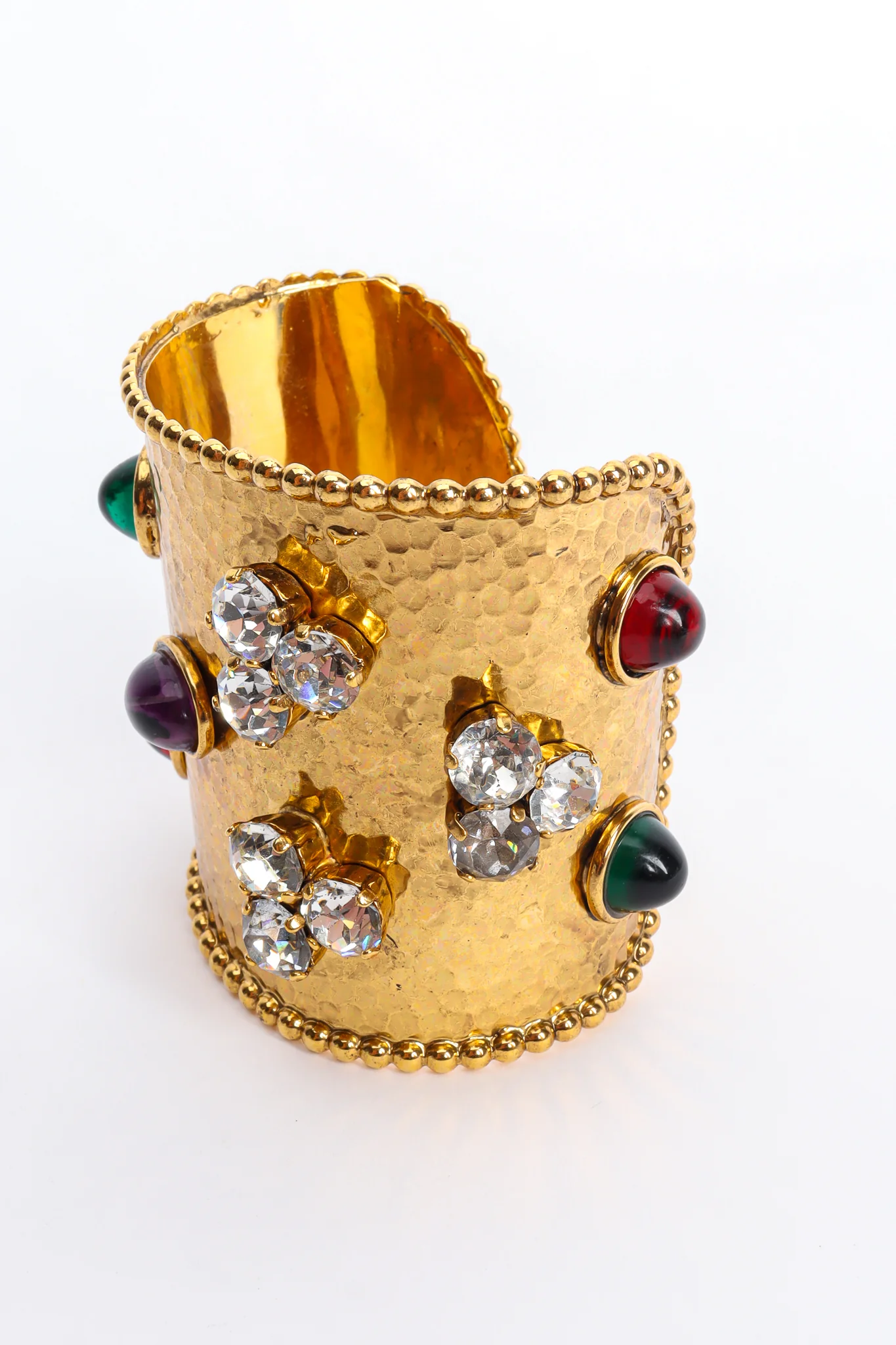 Hammered Cabochon Crystal Cuff II - Image 5