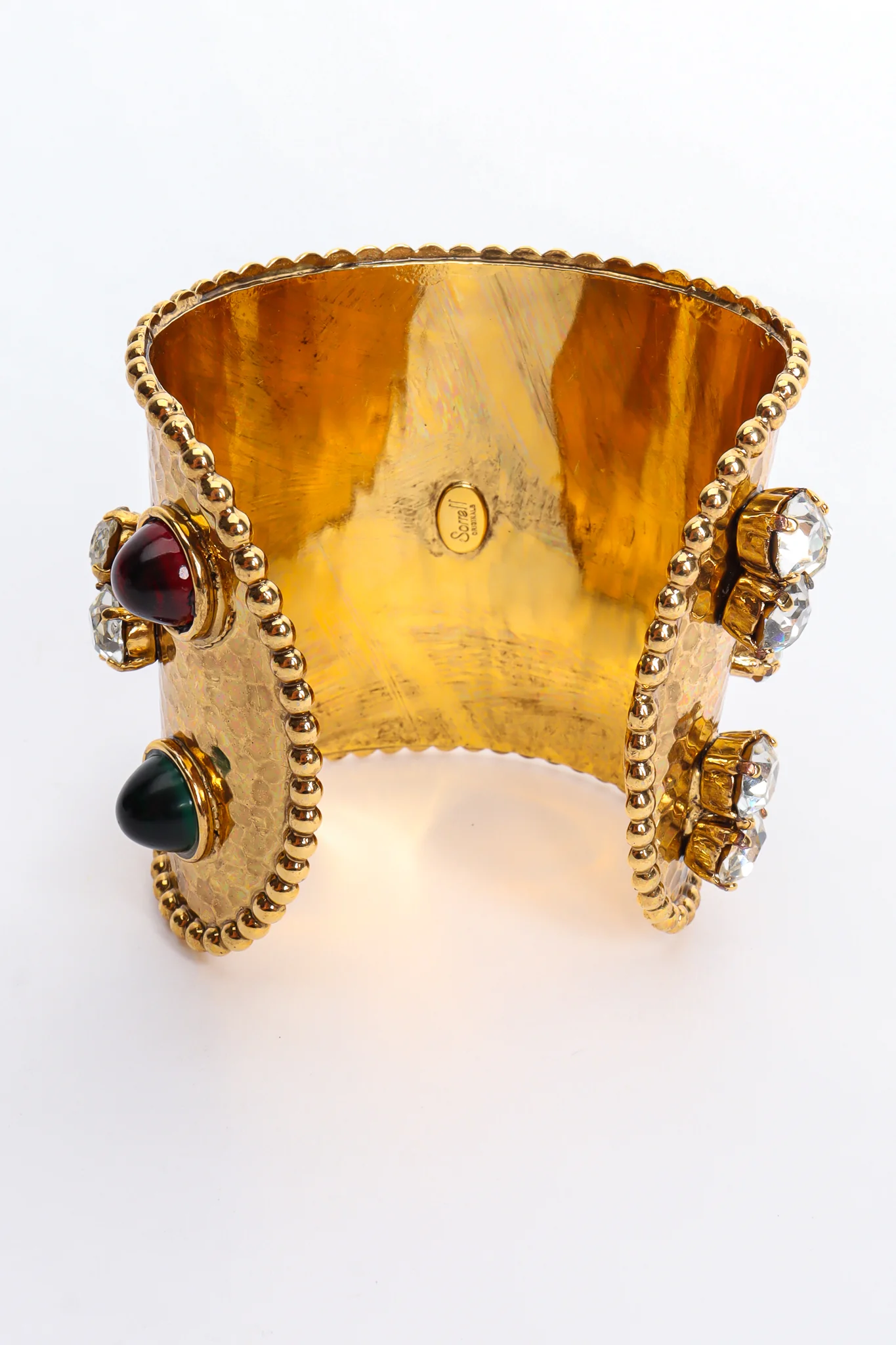 Hammered Cabochon Crystal Cuff II - Image 6