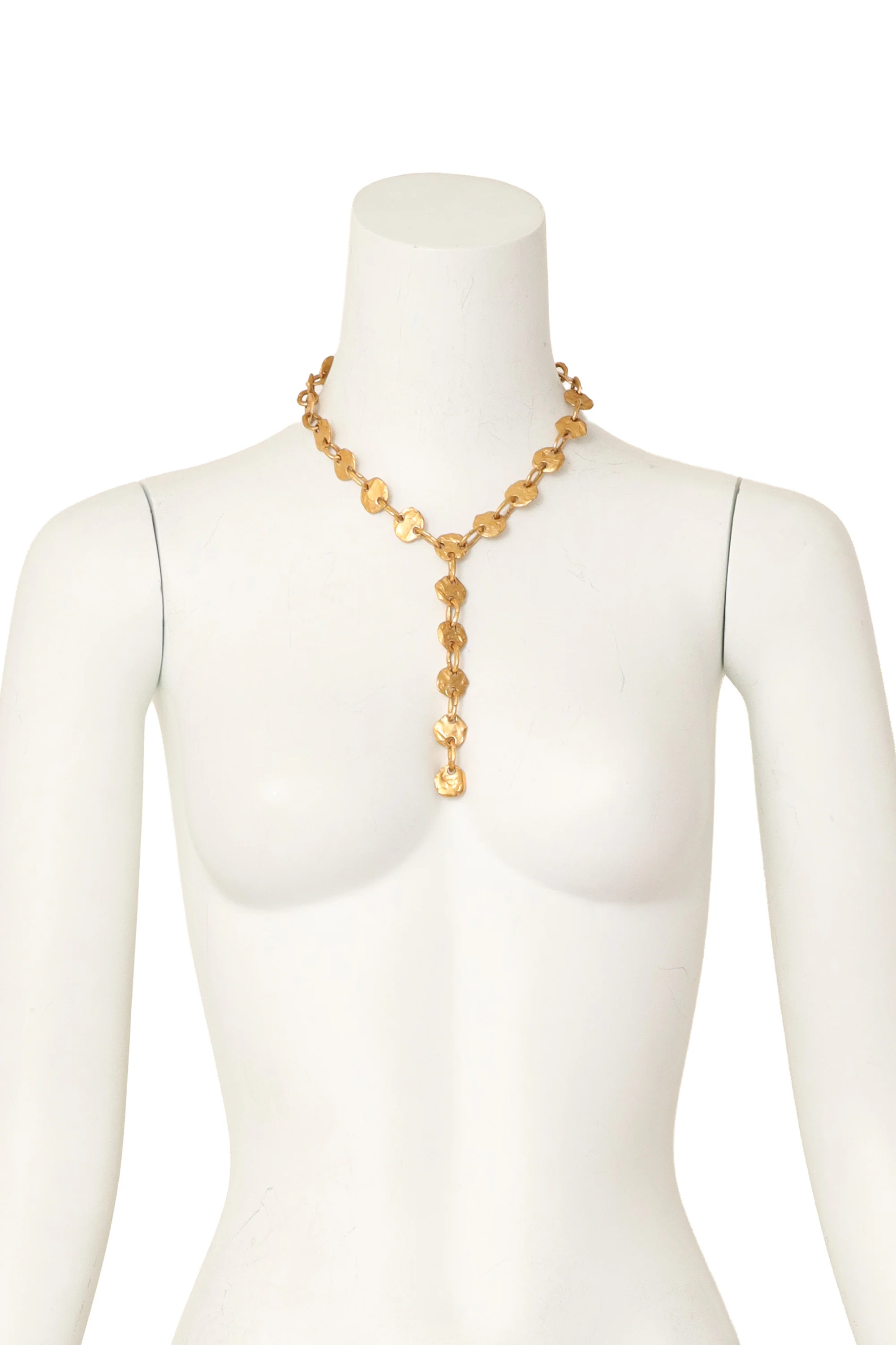 Hammered Disc Lariat Necklace - Image 2