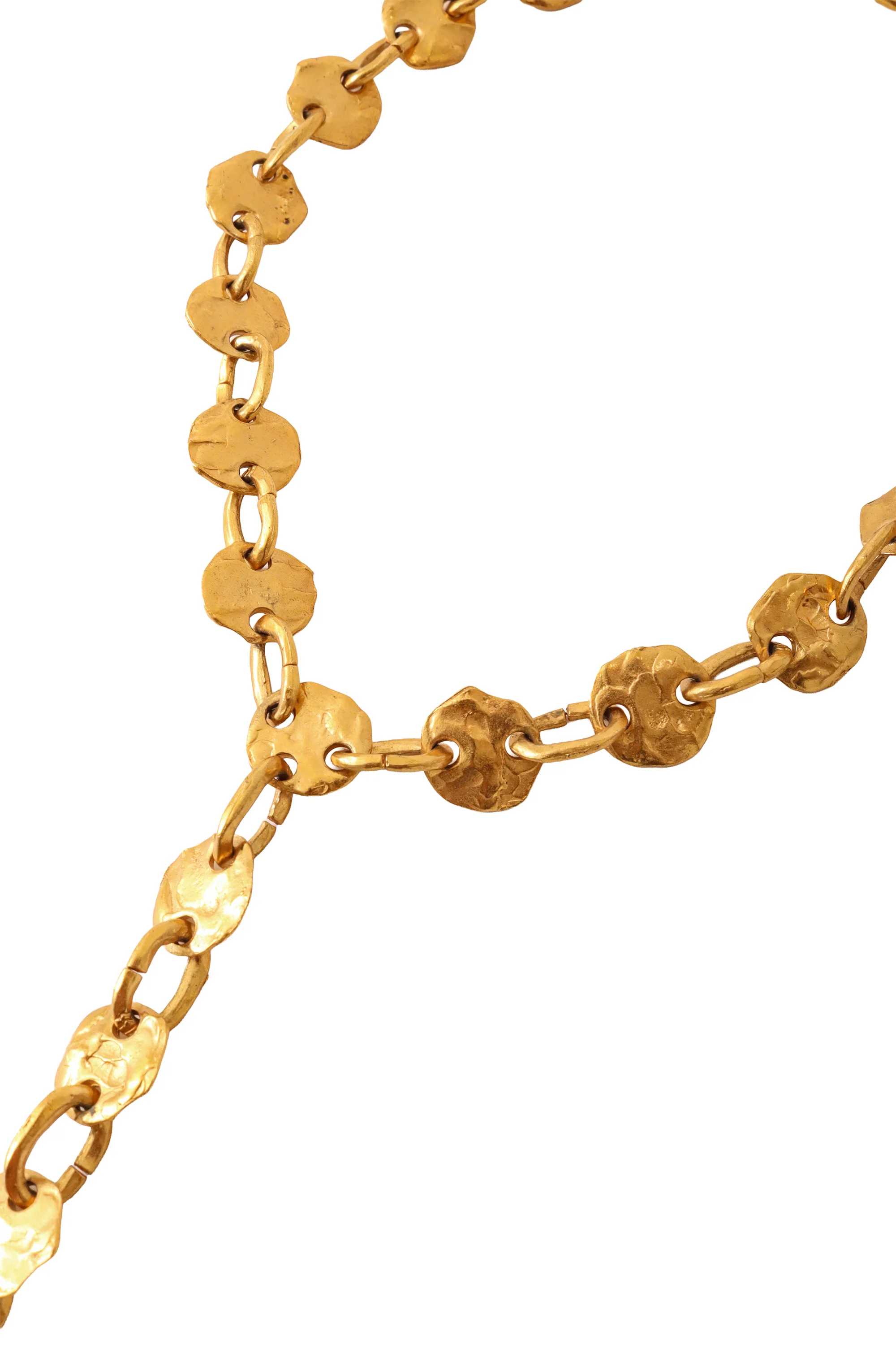 Hammered Disc Lariat Necklace - Image 3