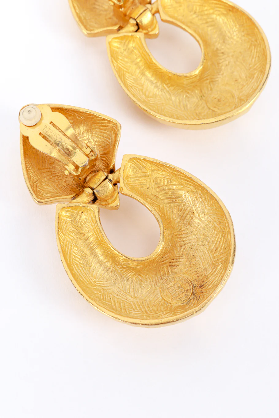 Hammered Drop Hoop Earrings - Image 7