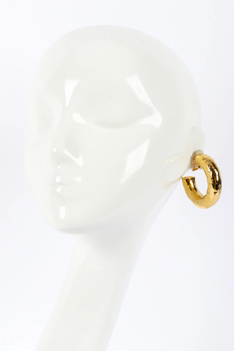 Hammered Half Hoop Earrings - Image 2