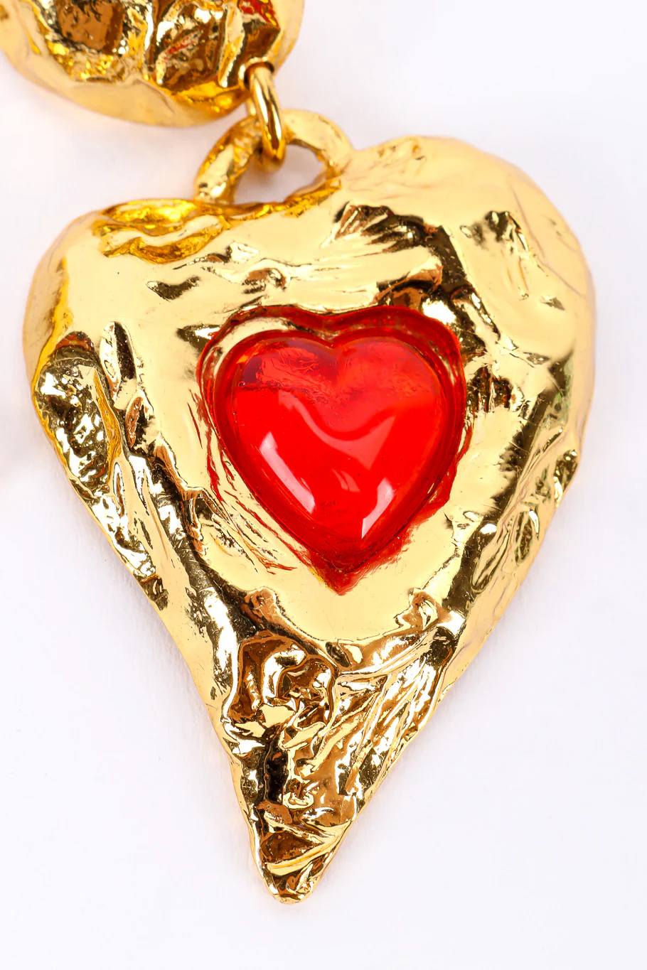 Hammered Heart Stone Earrings - Image 4