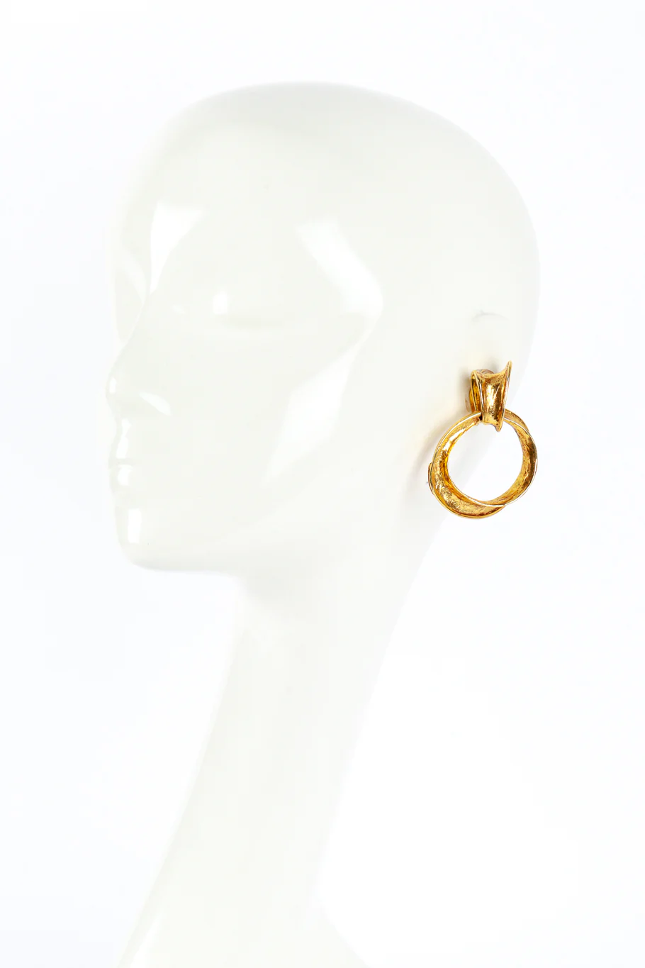 Hammered Hoop Drop Earrings - Image 3
