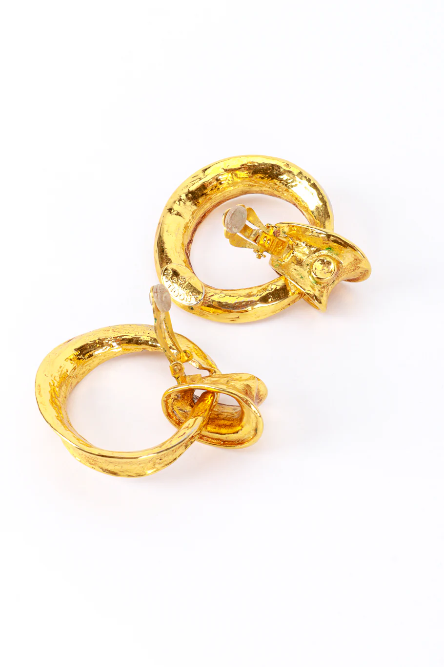 Hammered Hoop Drop Earrings - Image 6