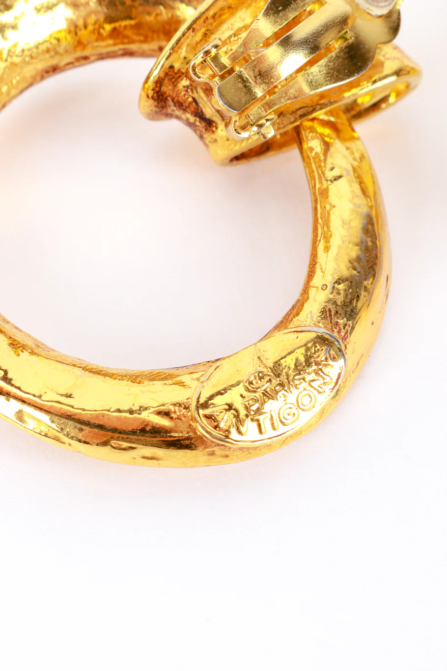 Hammered Hoop Drop Earrings - Image 7