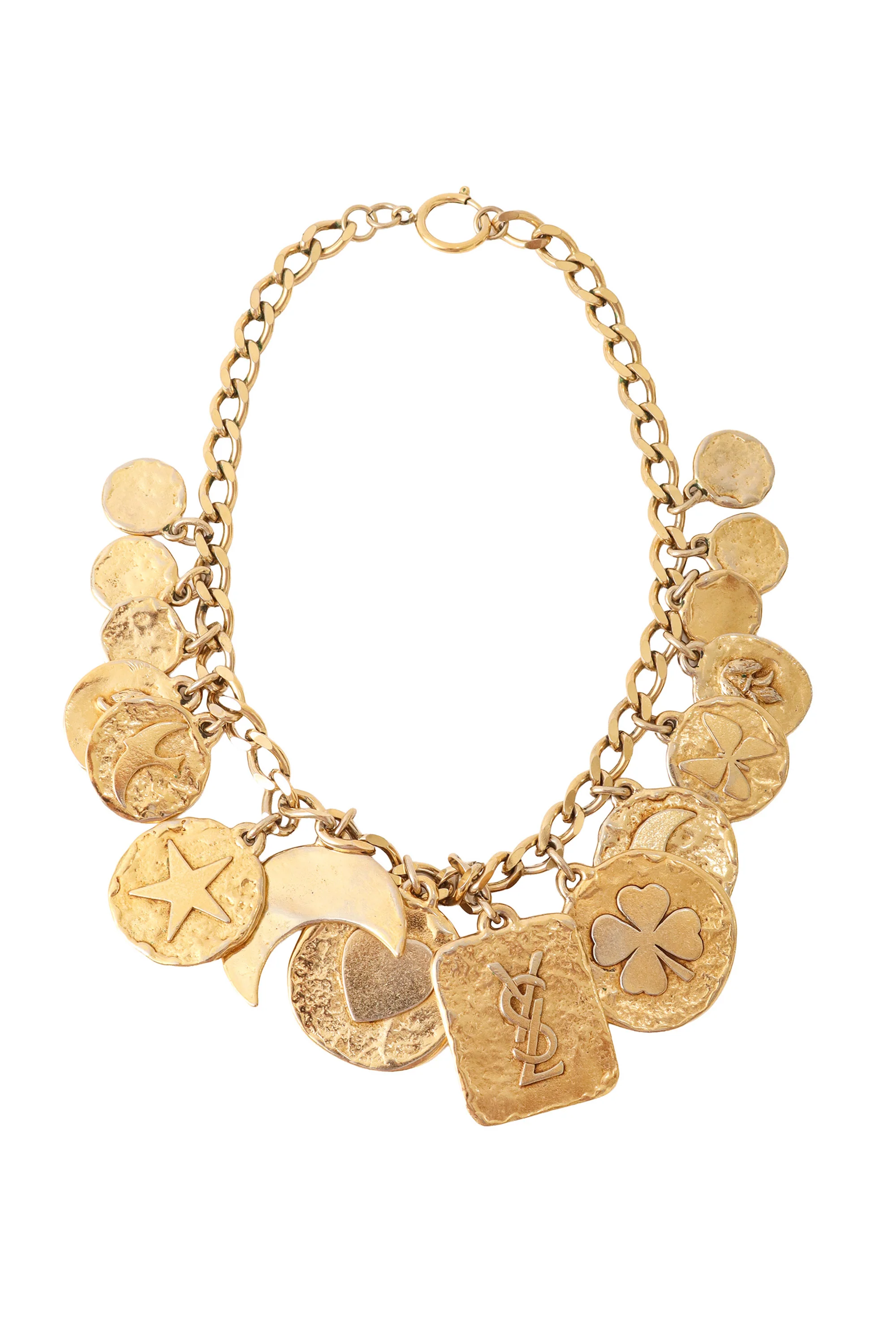 Hammered Medallion Charm Necklace