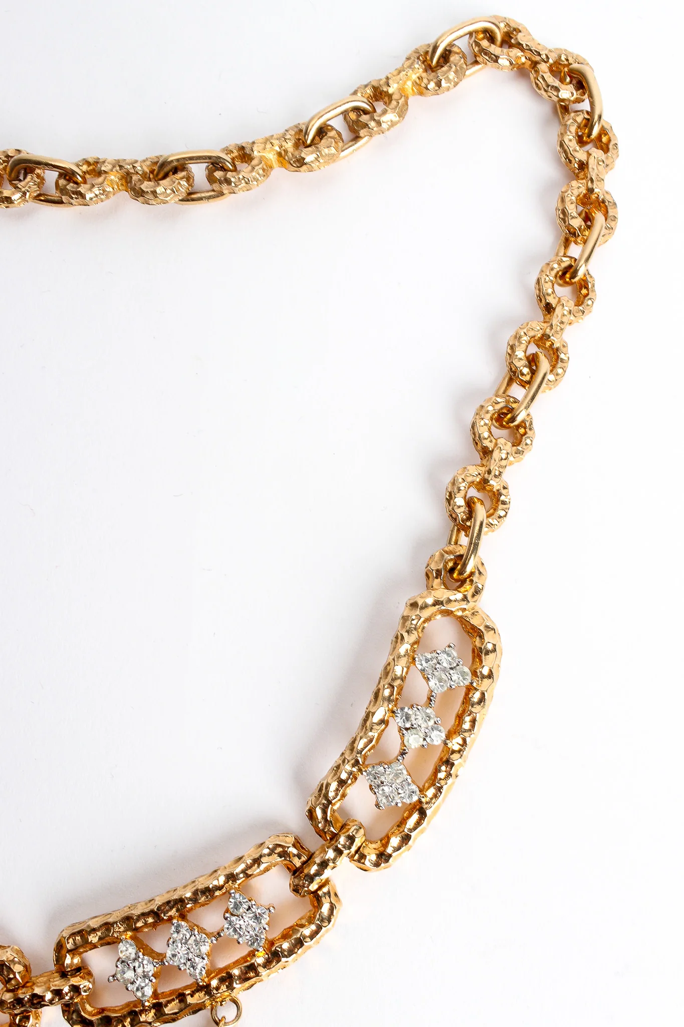 Hammered Rhinestone Pendant Necklace - Image 6