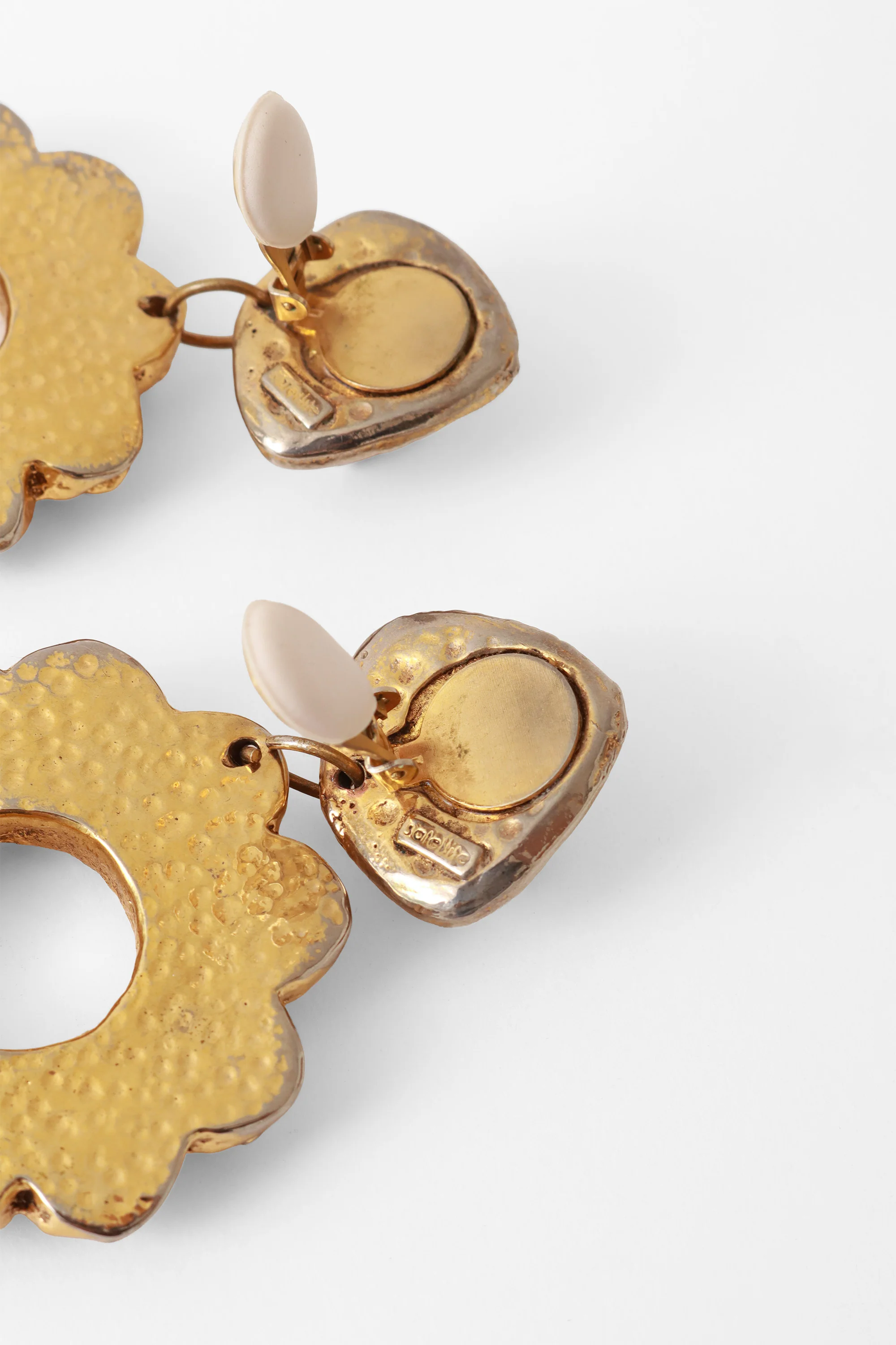 Hammered Scallop Hoop Drop Earrings - Image 5