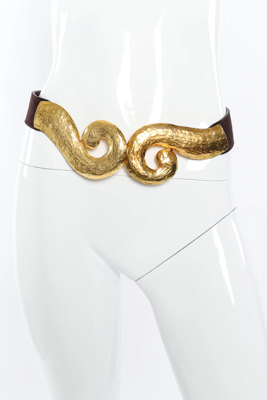 Hammered Swirl Suede Belt