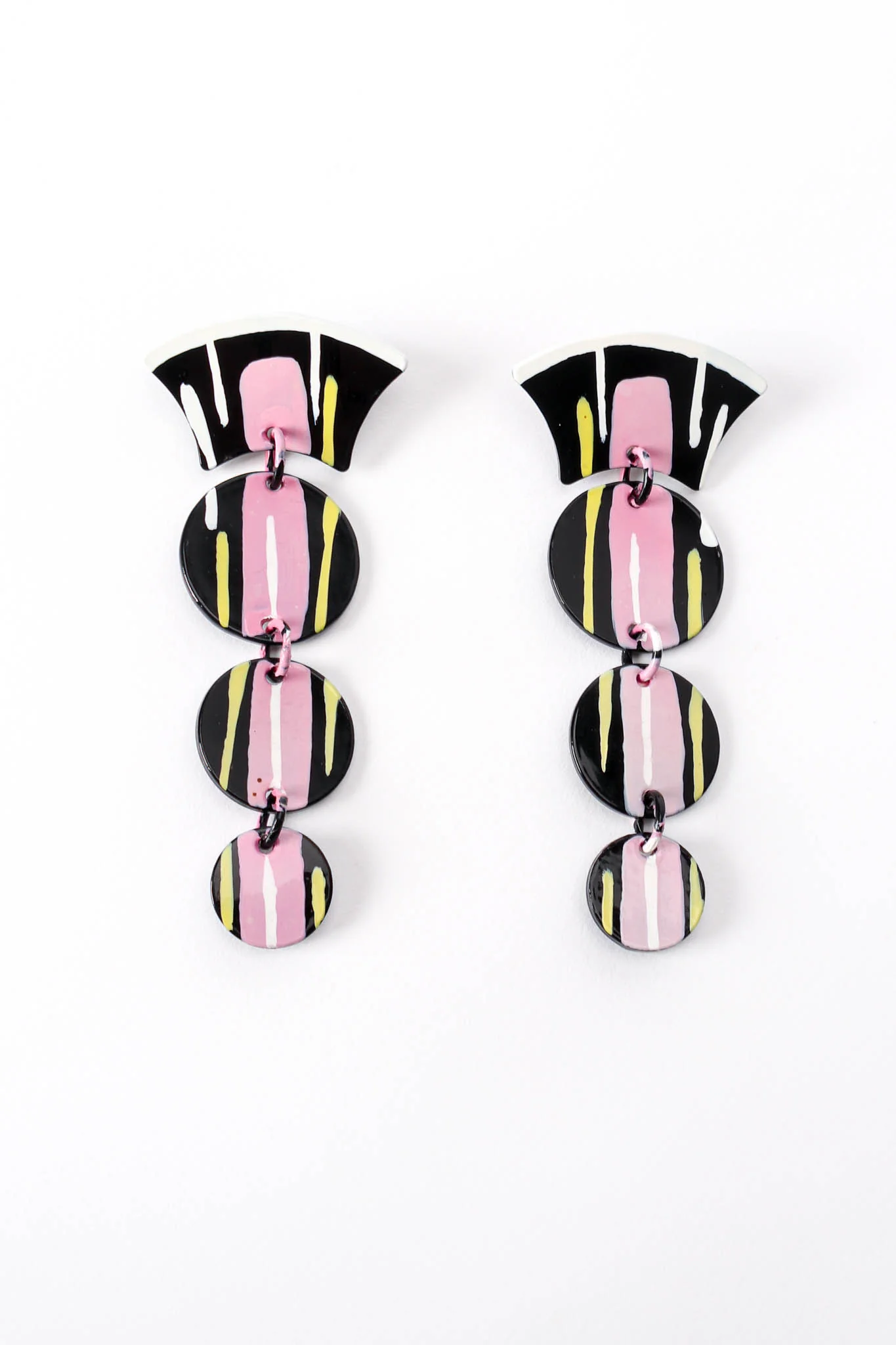 Painted Stripe Drop Earrings - Image 3