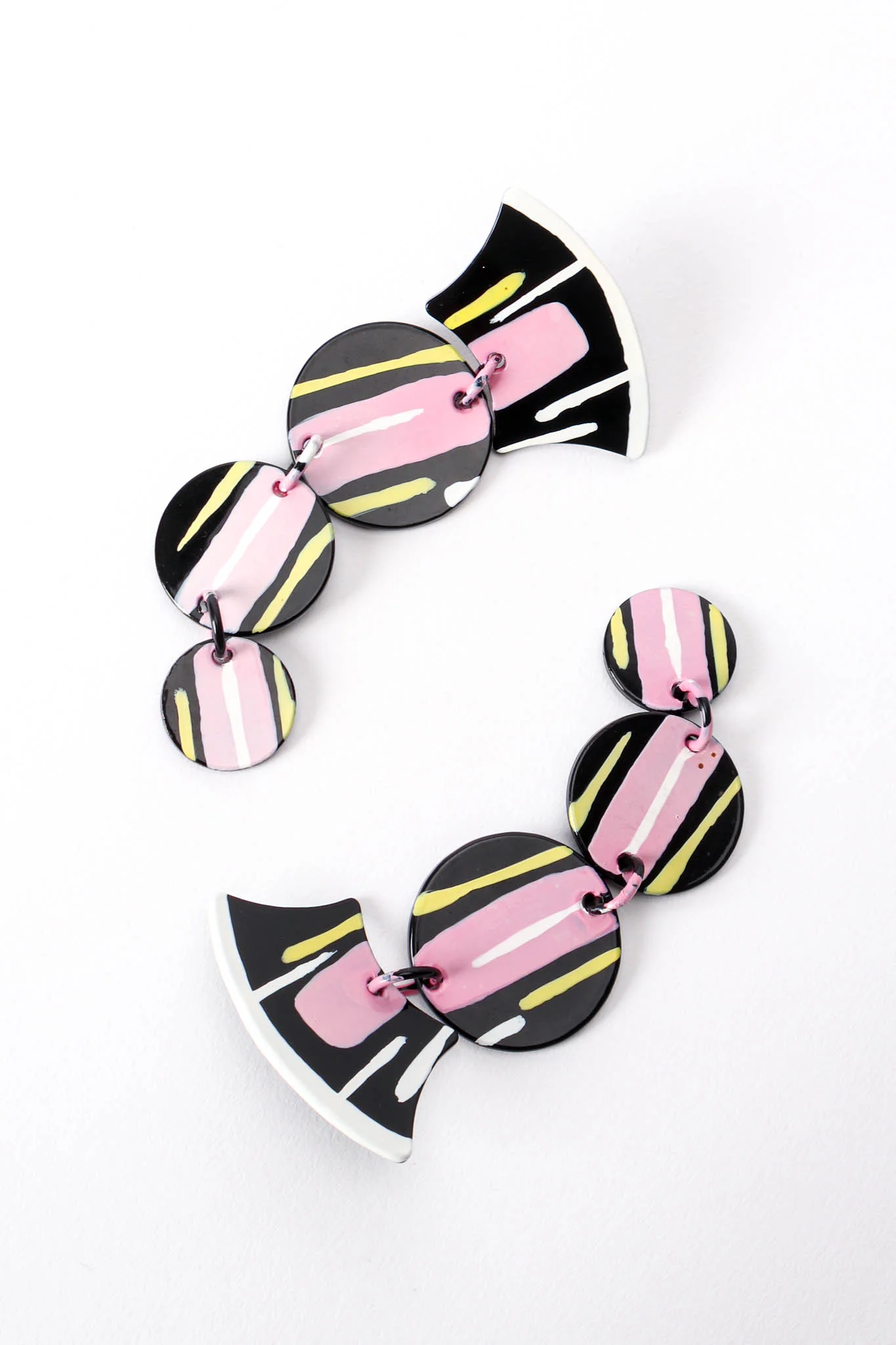 Painted Stripe Drop Earrings - Image 6