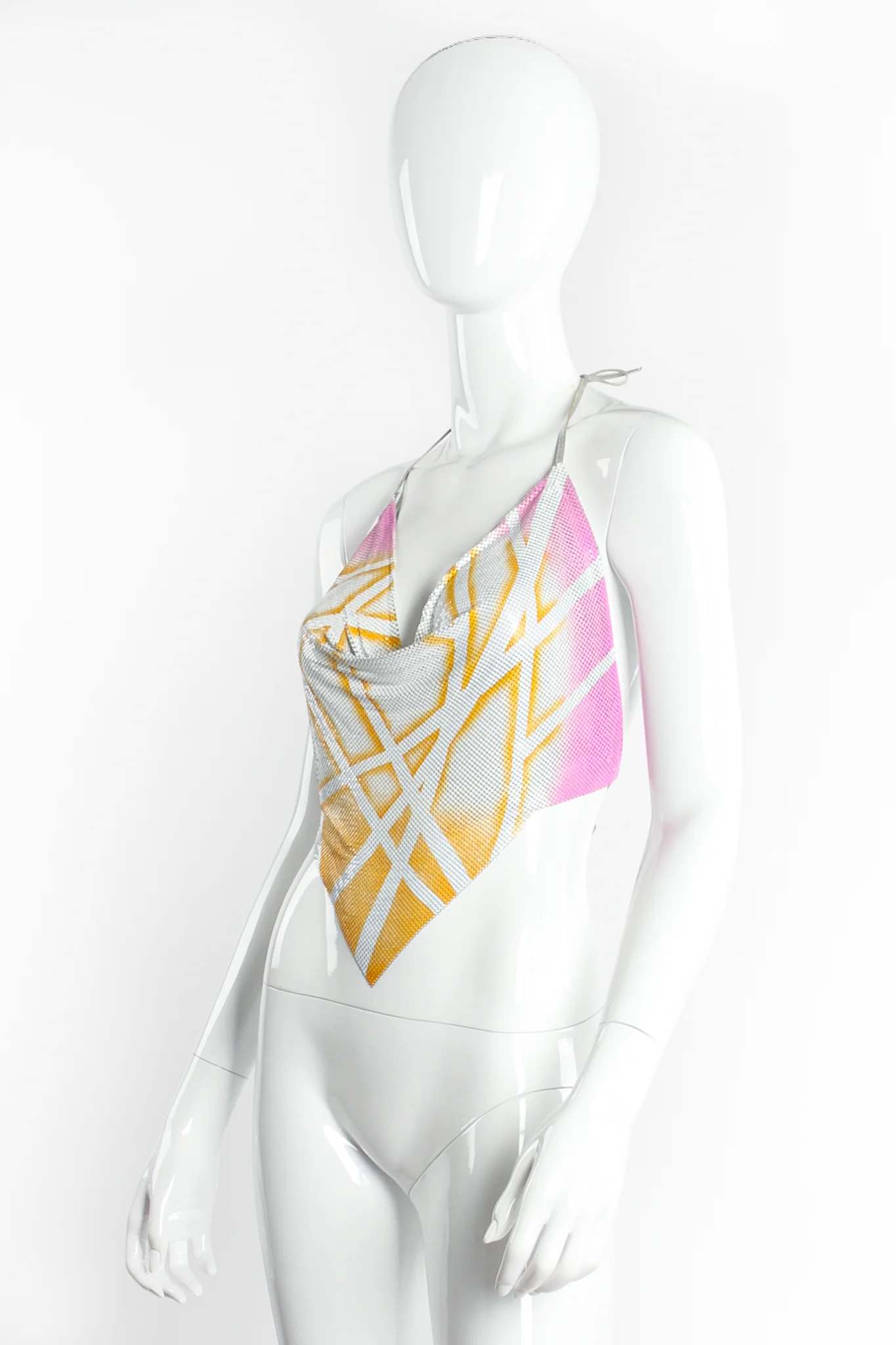 Hand Painted Pointed Metal Mesh Halter - Image 2
