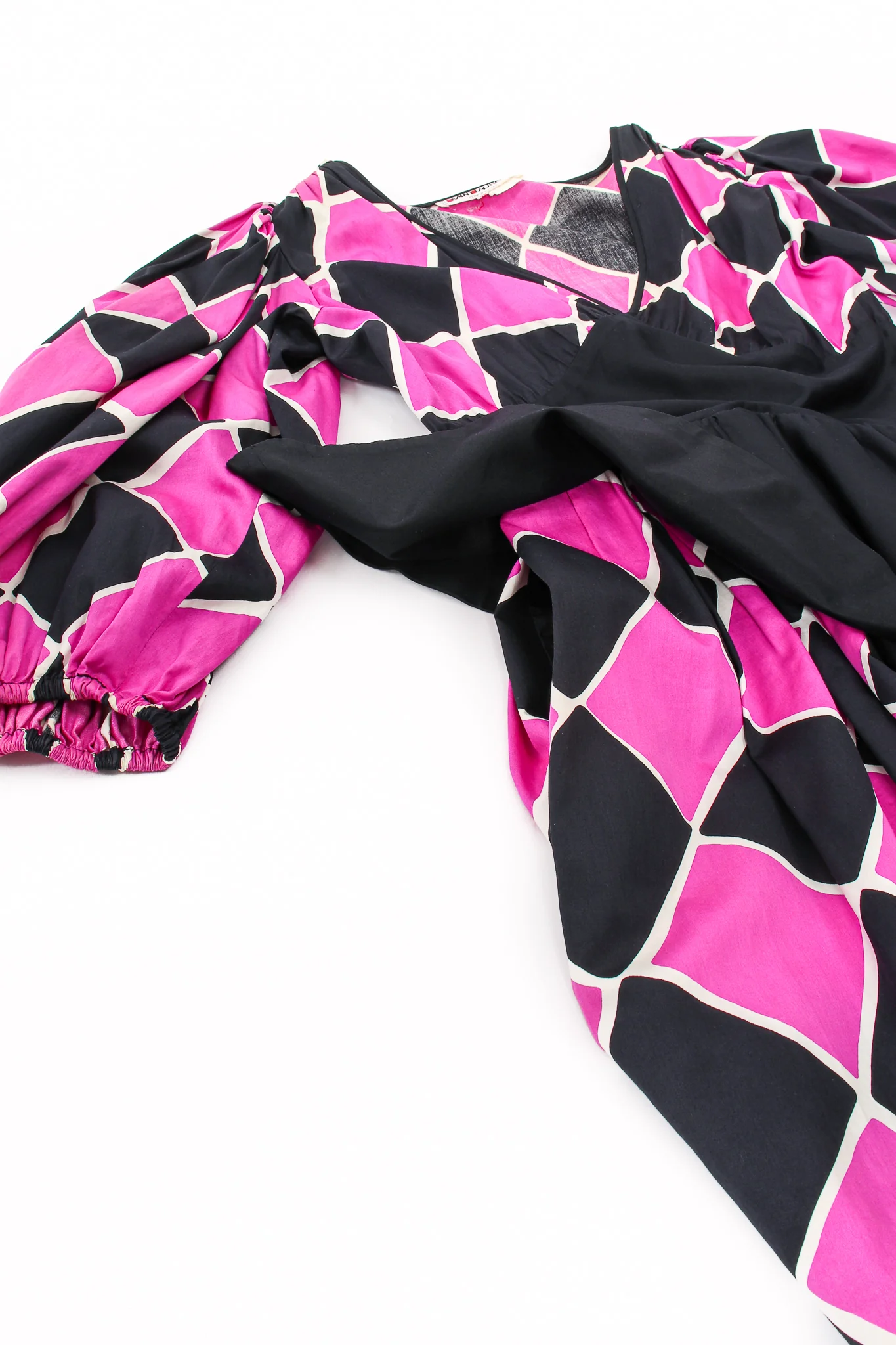 Harlequin Balloon Sleeve Peplum Dress - Image 16