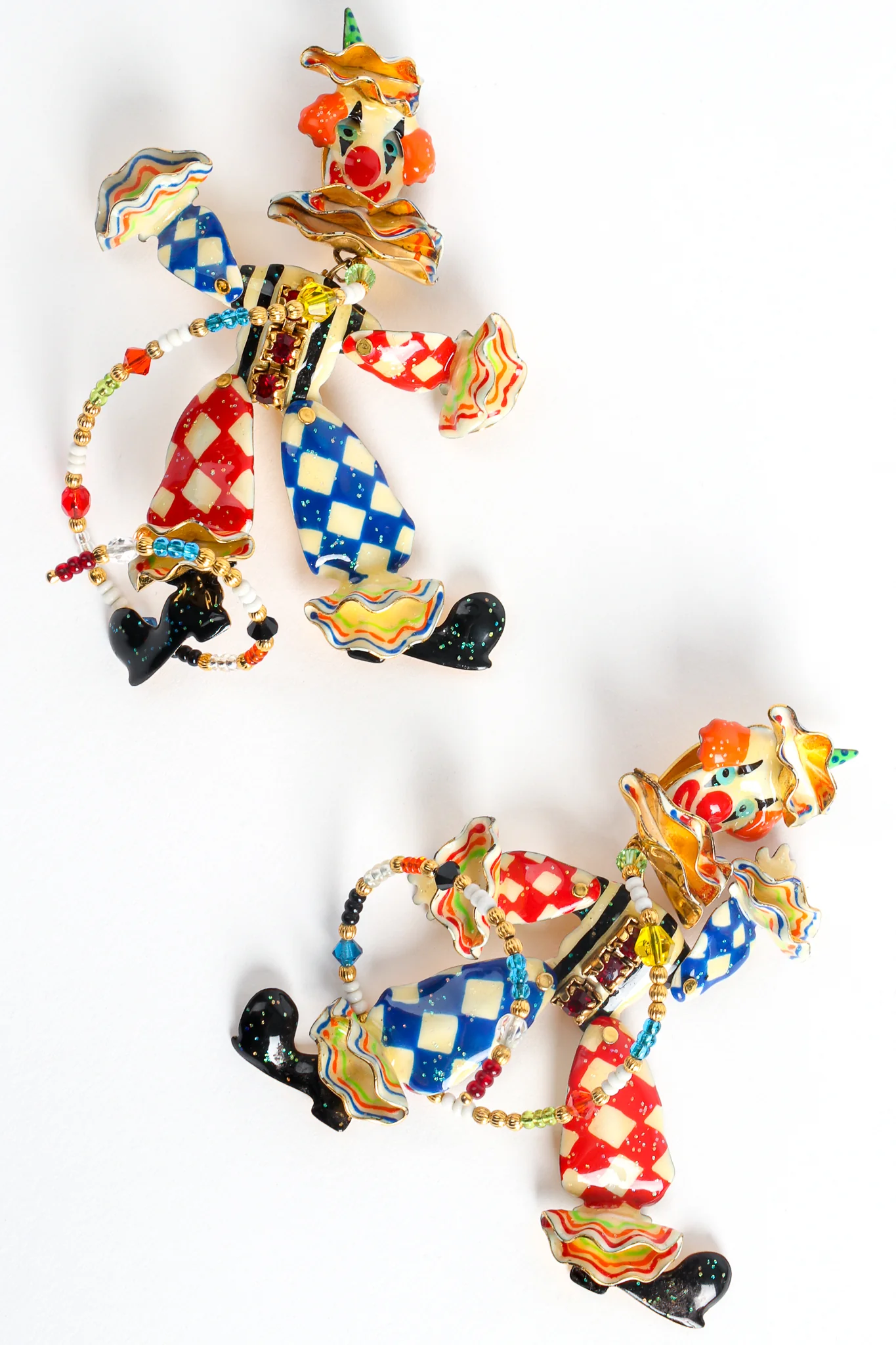 Harlequin Clown Earrings