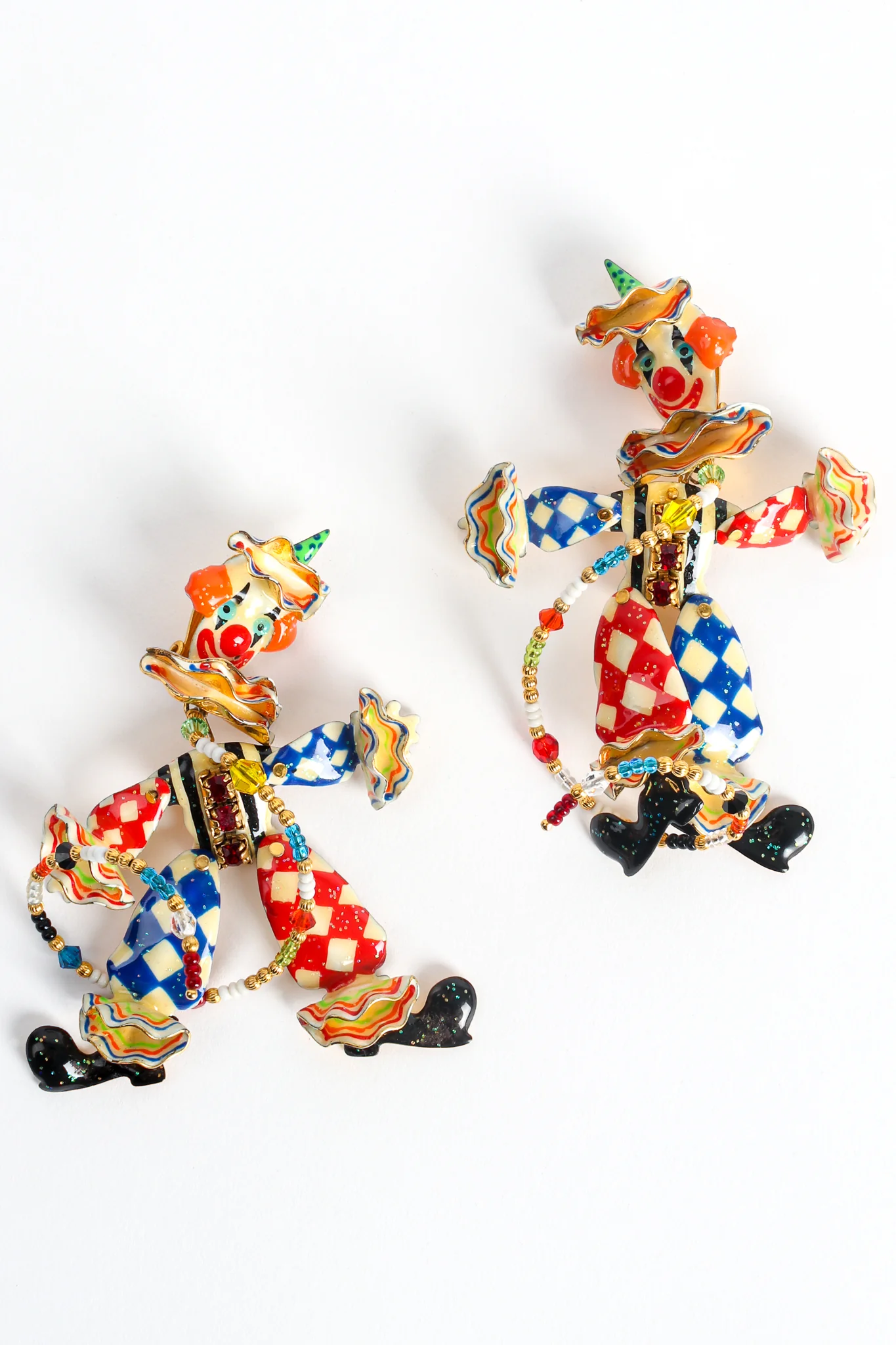 Harlequin Clown Earrings - Image 3