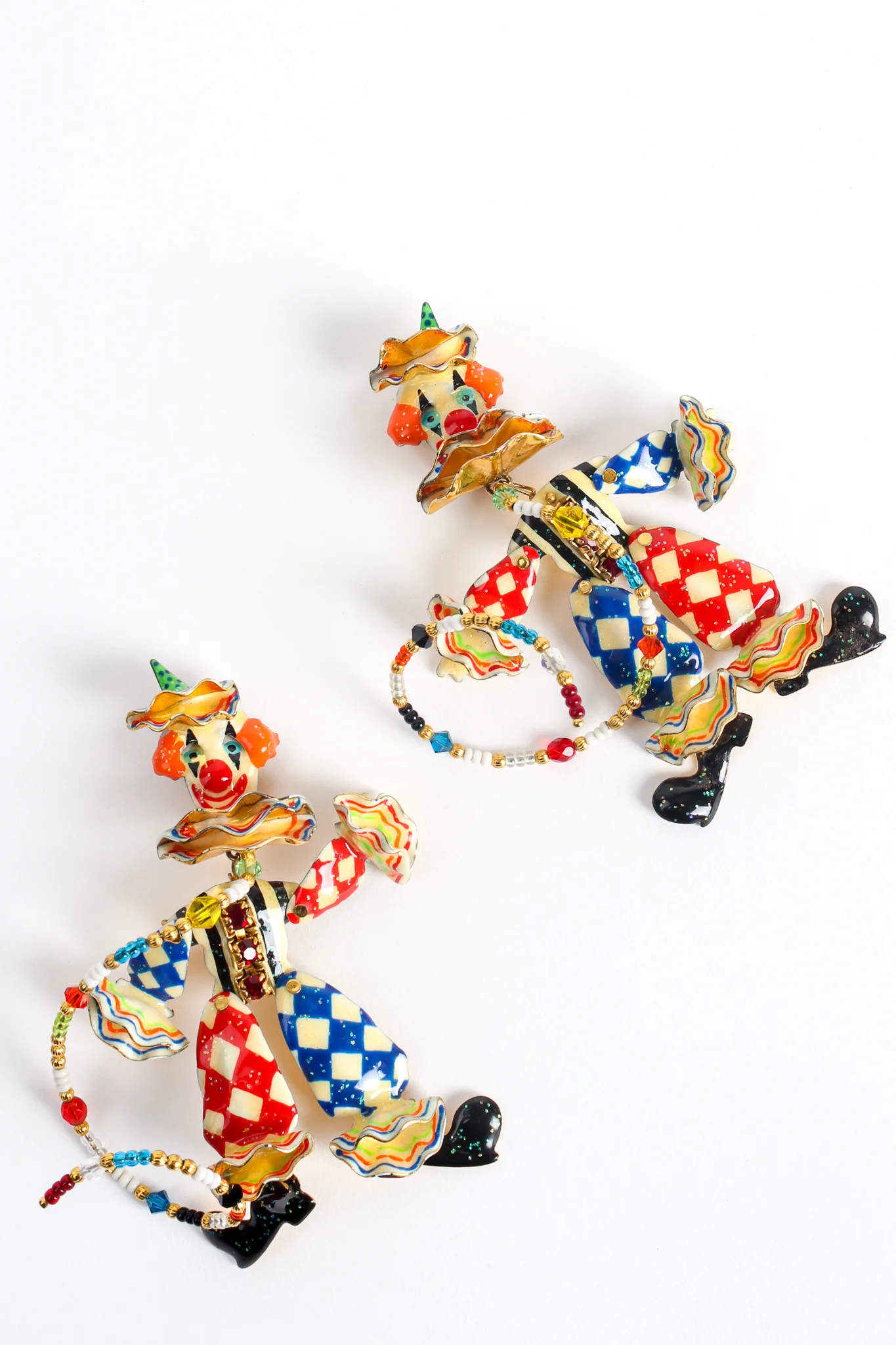 Harlequin Clown Earrings - Image 4