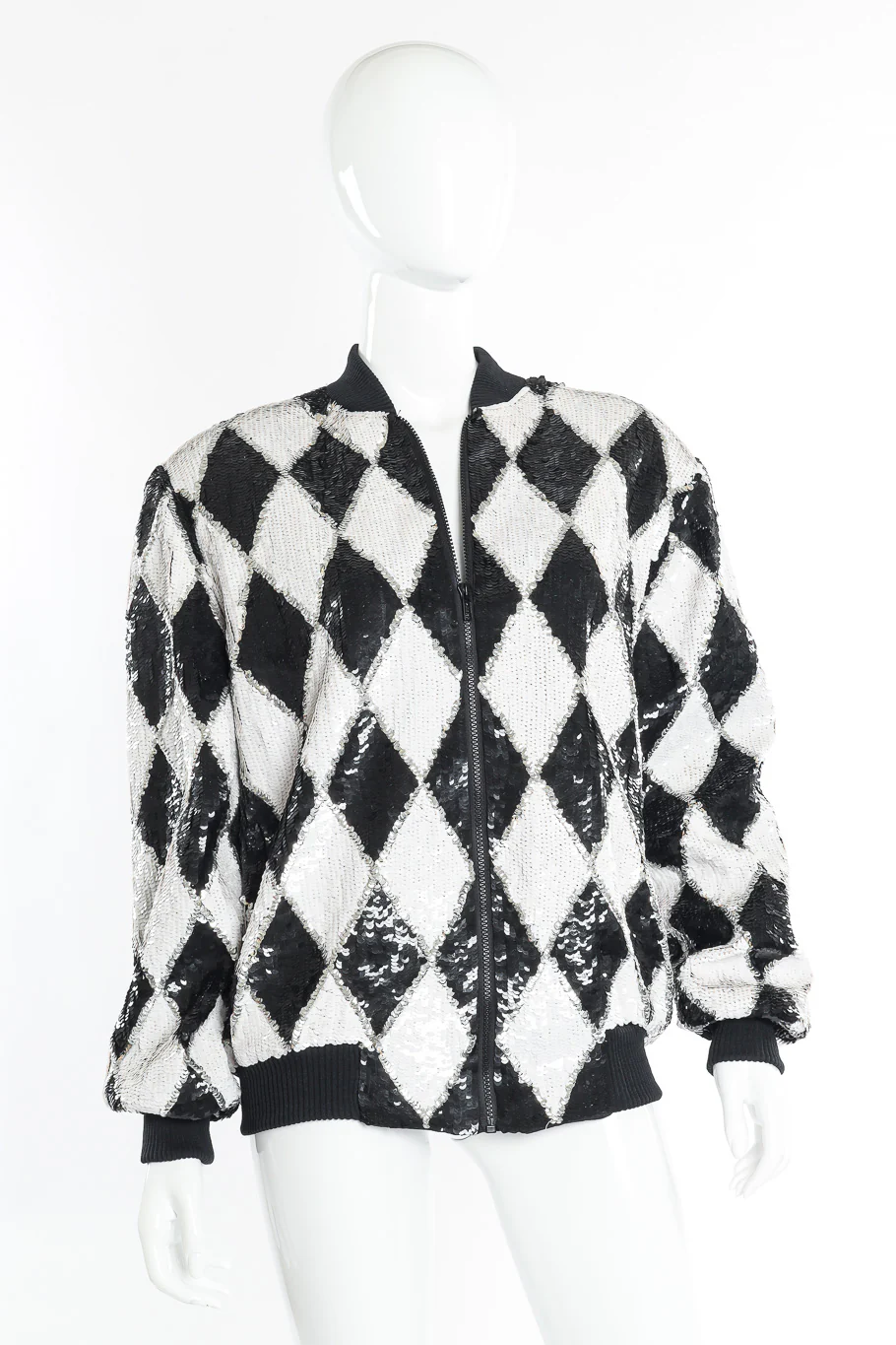 Harlequin Sequin Bomber Jacket