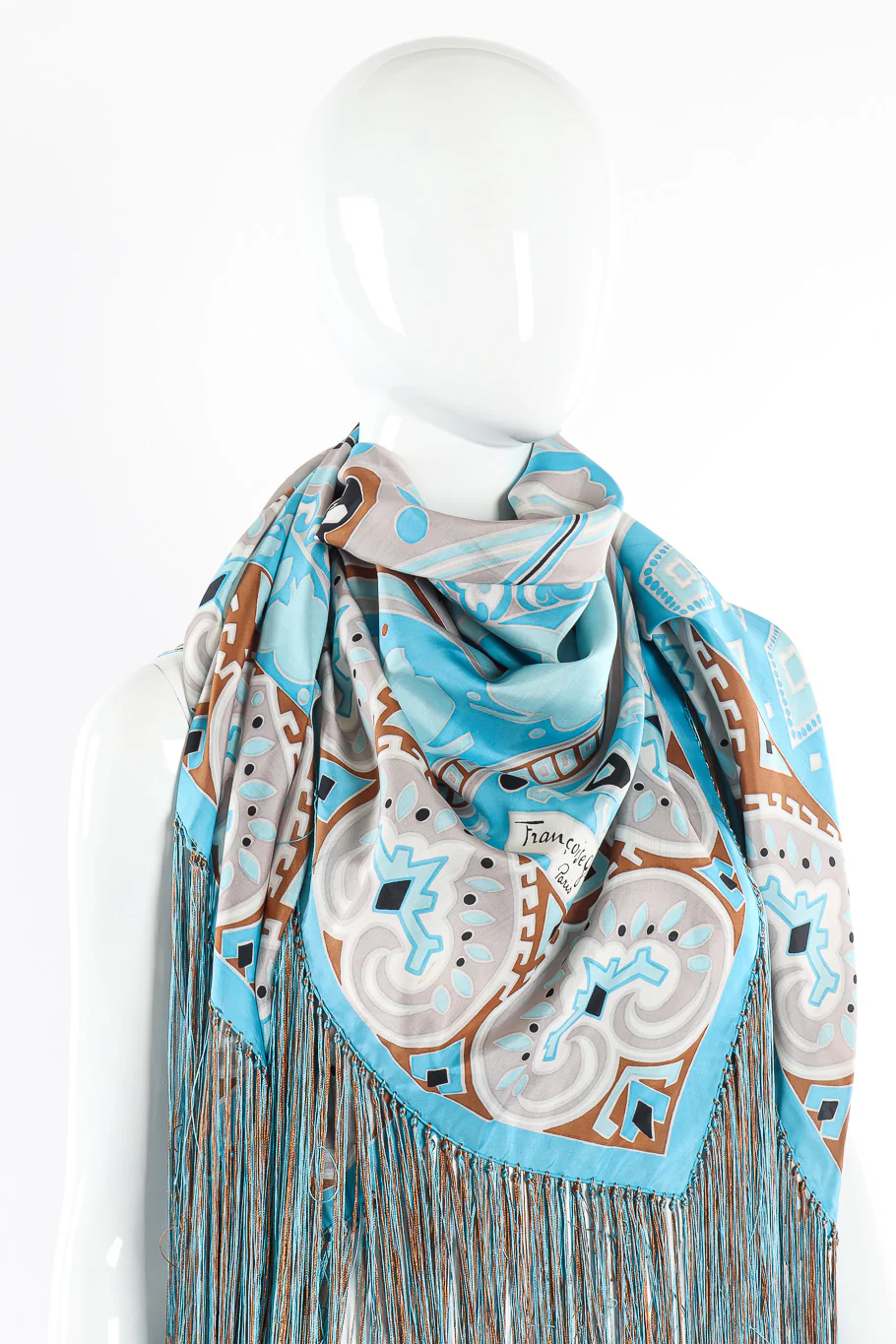 Heart Paisley Silk Fringe Shawl - Image 4