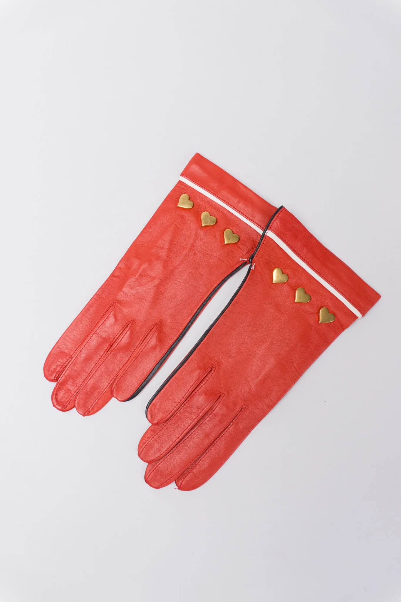 Heart Stud Leather Gloves - Image 4