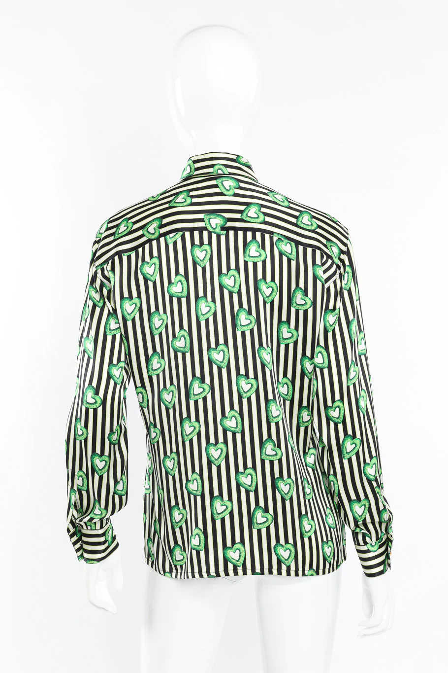 Heart Wreath Striped Silk Blouse - Image 3