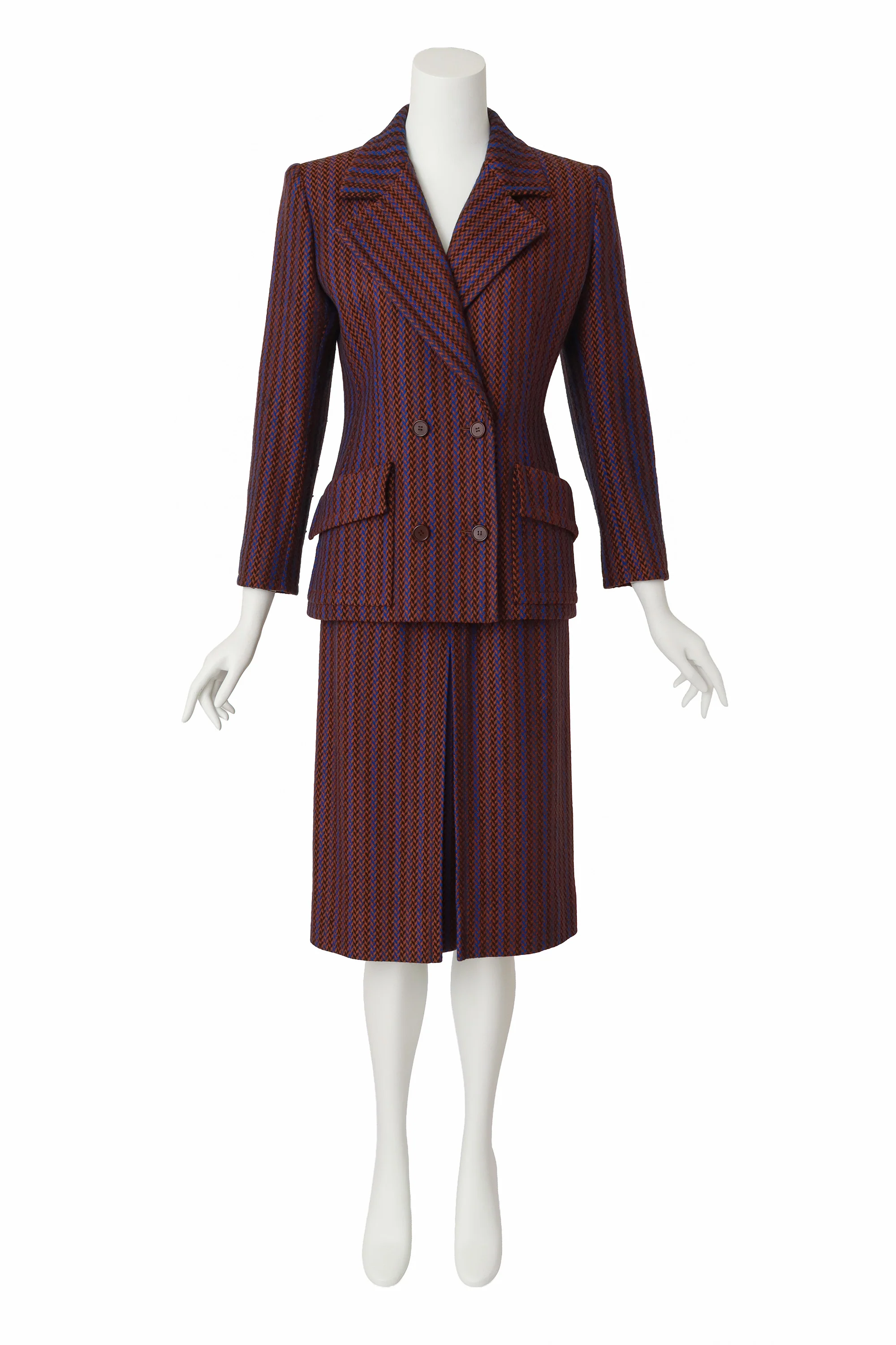 Herringbone Jacket & Skirt Suit Set